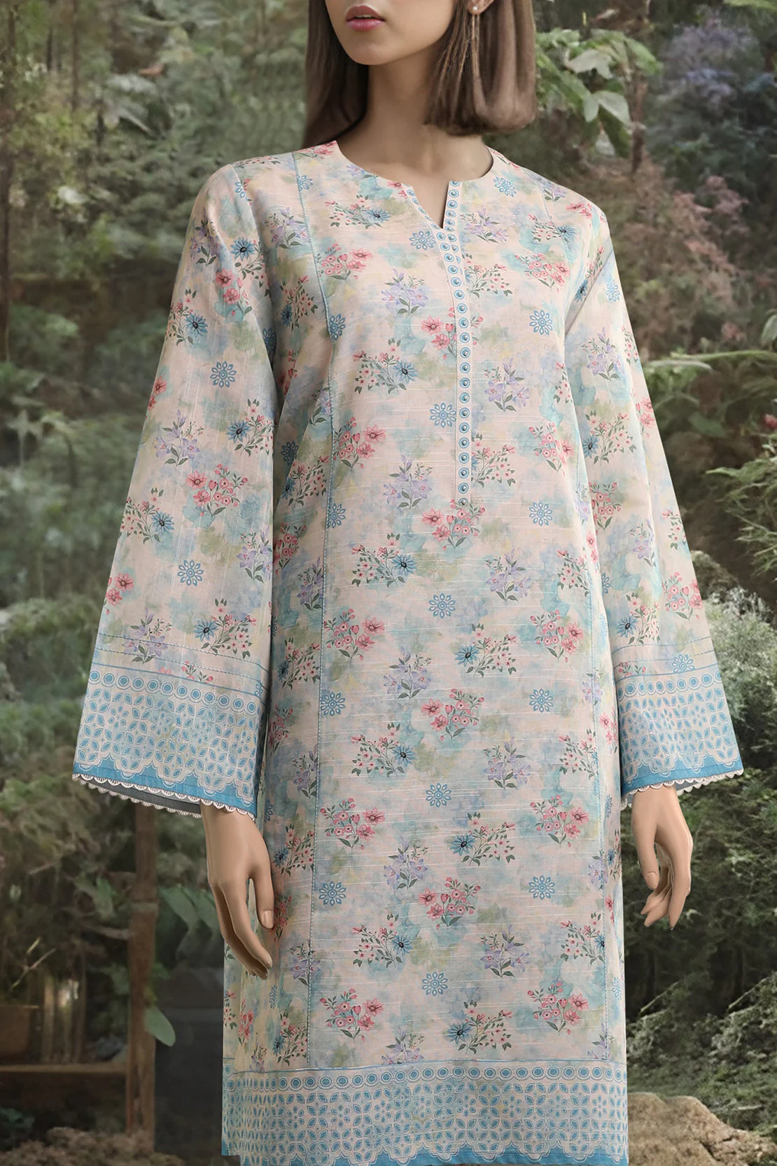Unstitched Printed  Khaddar Shirt