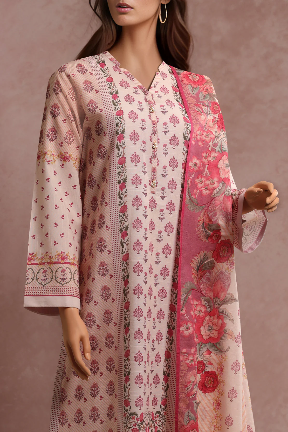 Unstitched Printed Khaddar Shirt