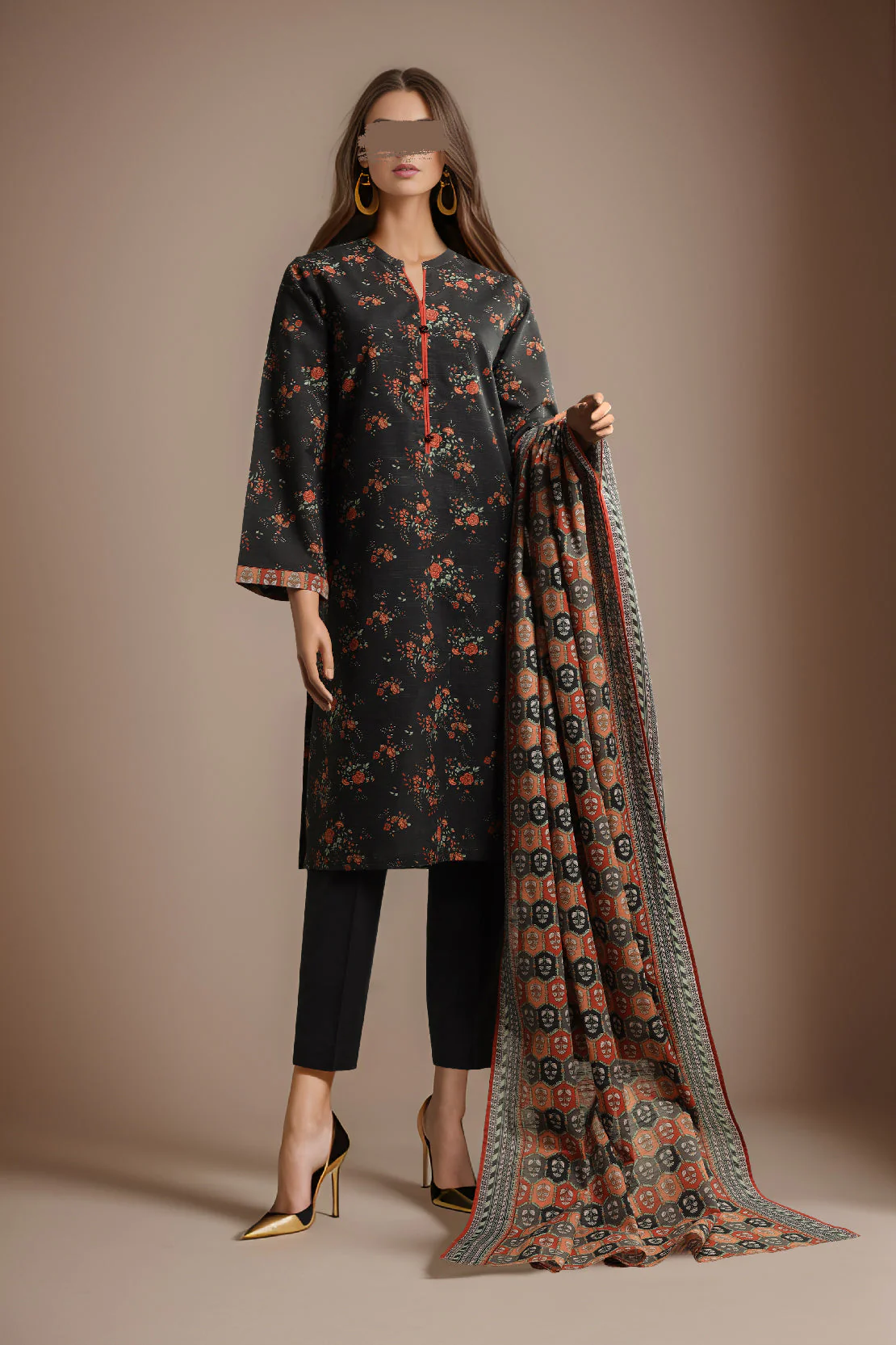 Unstitched Printed Khaddar Shirt