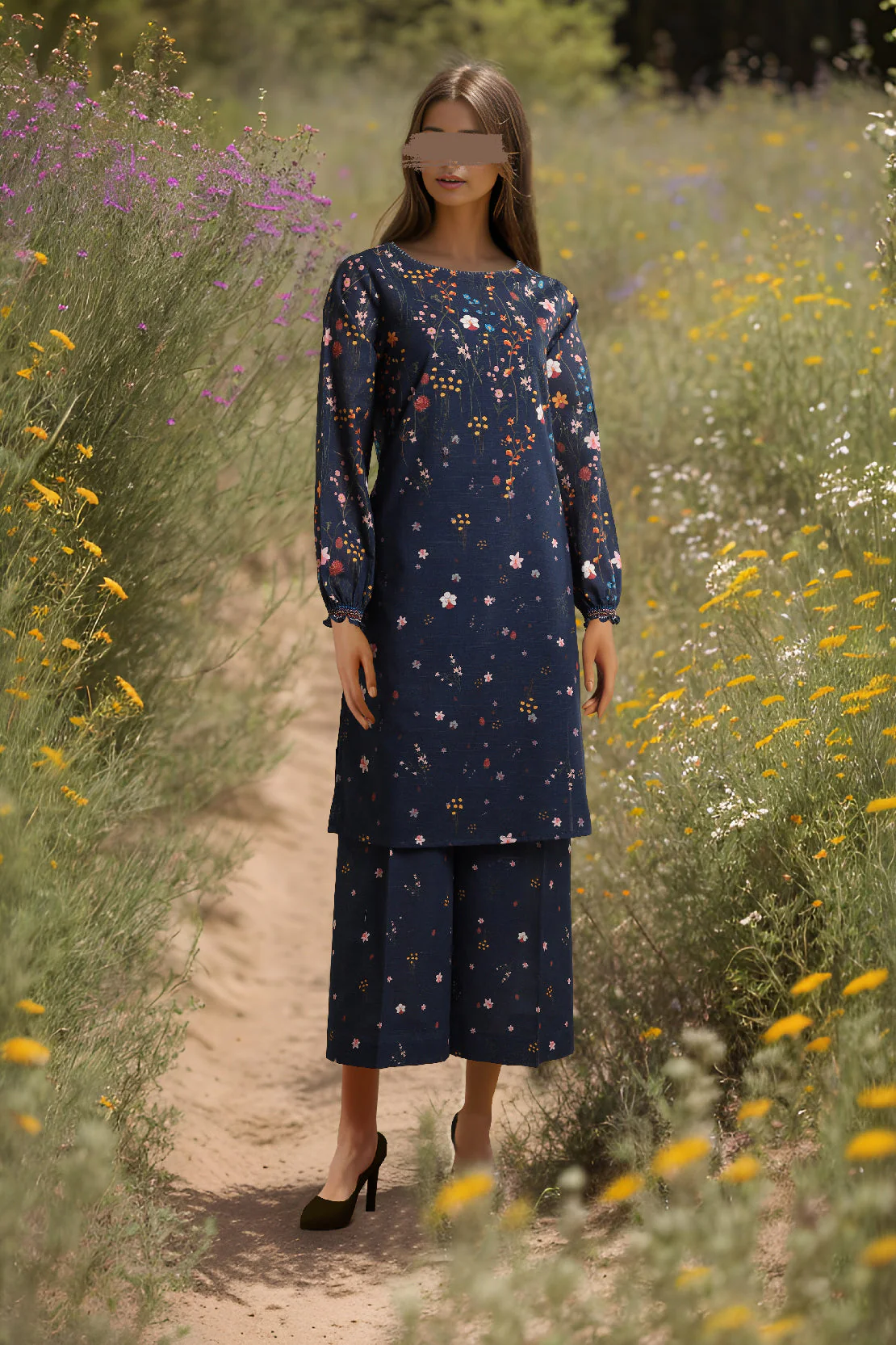 Unstitched Printed Khaddar Viscose 2 Piece (Shirt/Trouser) - Image 2