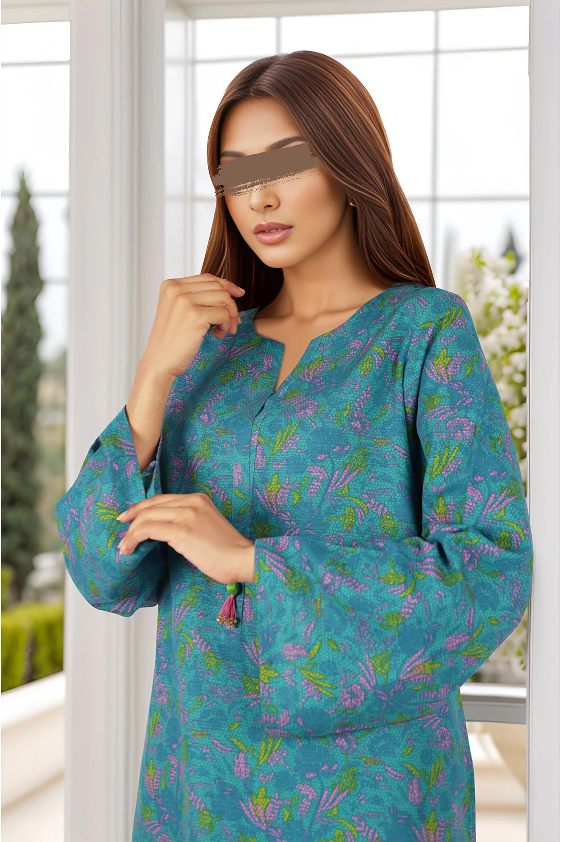 Unstitched Printed Khaddar Viscose 2 Piece (Shirt/Trouser) - Image 2