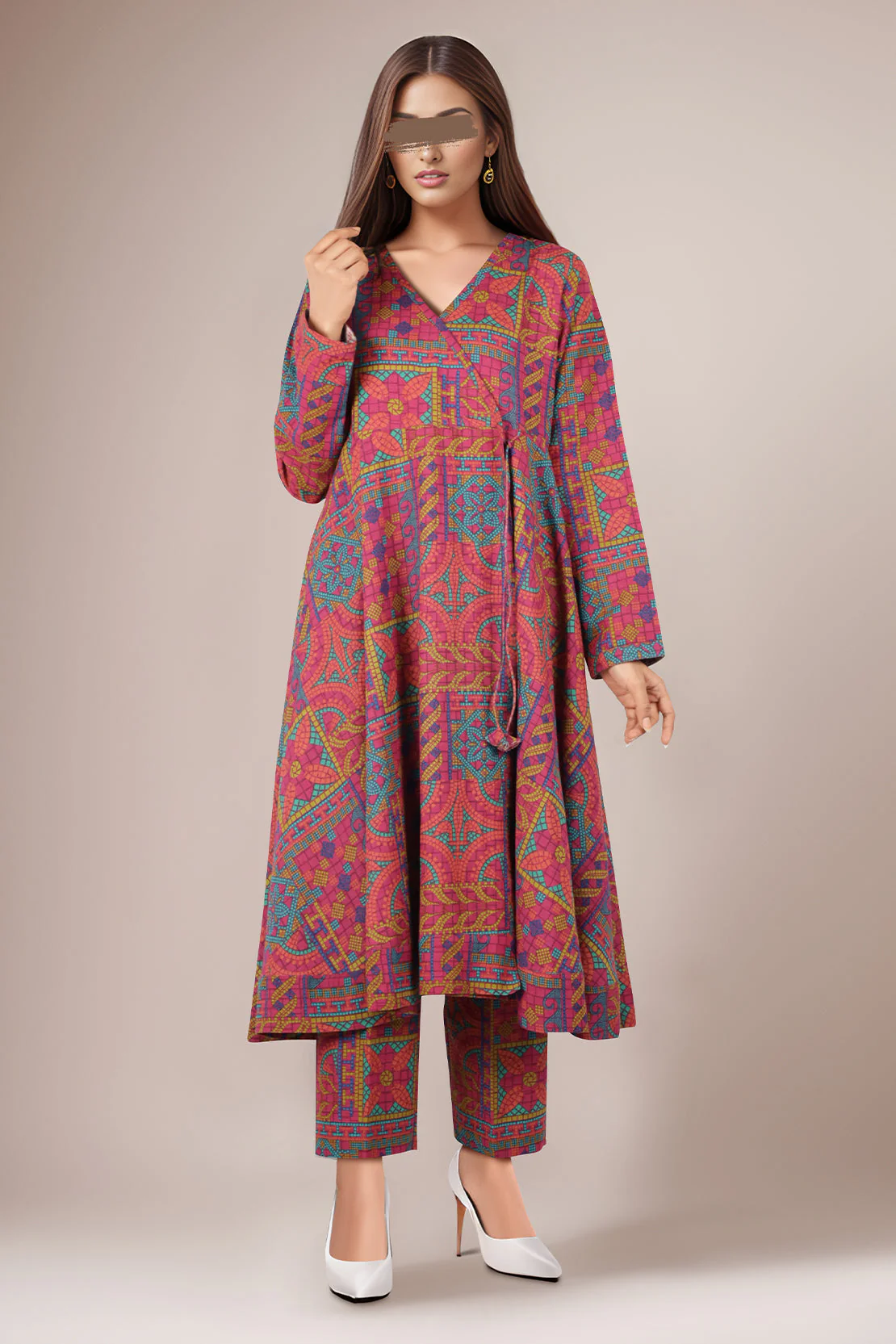 Unstitched Printed Khaddar Viscose 2 Piece (Shirt/Trouser) - Image 2
