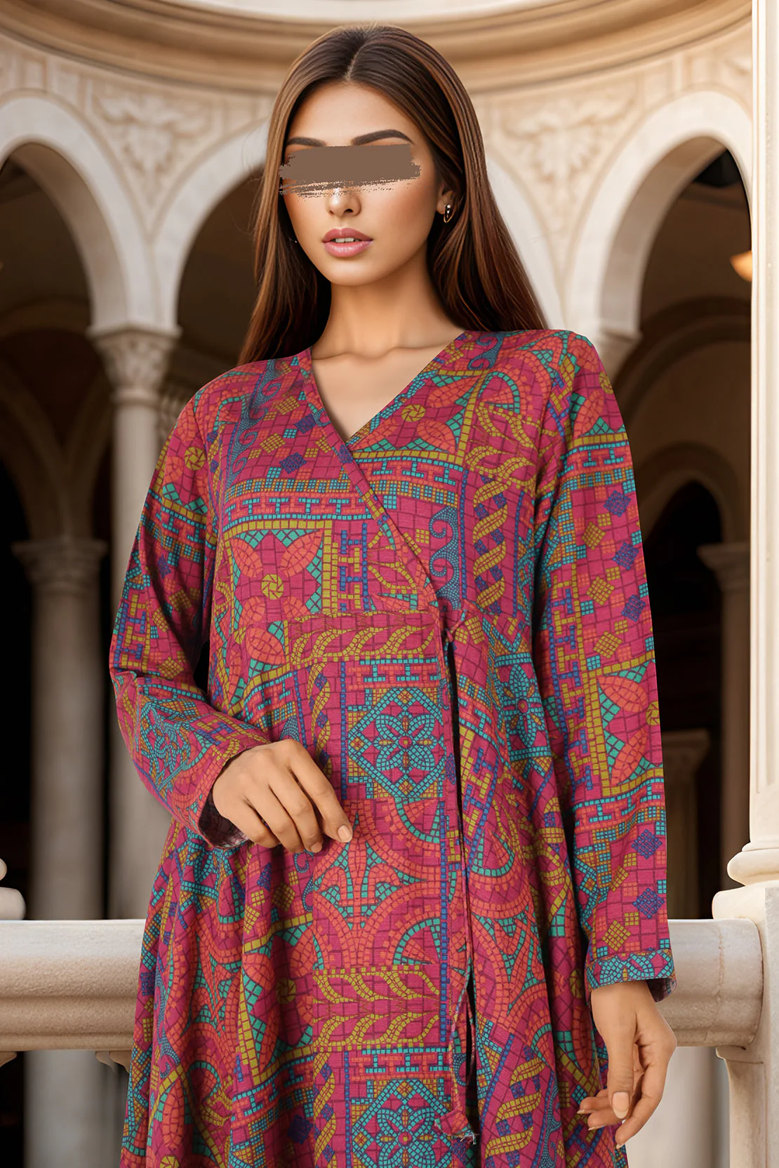 Unstitched Printed Khaddar Viscose 2 Piece (Shirt/Trouser) - Image 3
