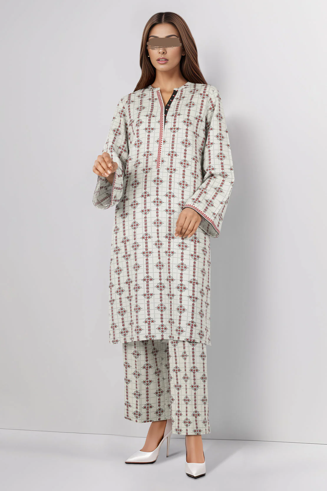 Unstitched Printed Khaddar Viscose 2 Piece (Shirt/Trouser) - Image 4