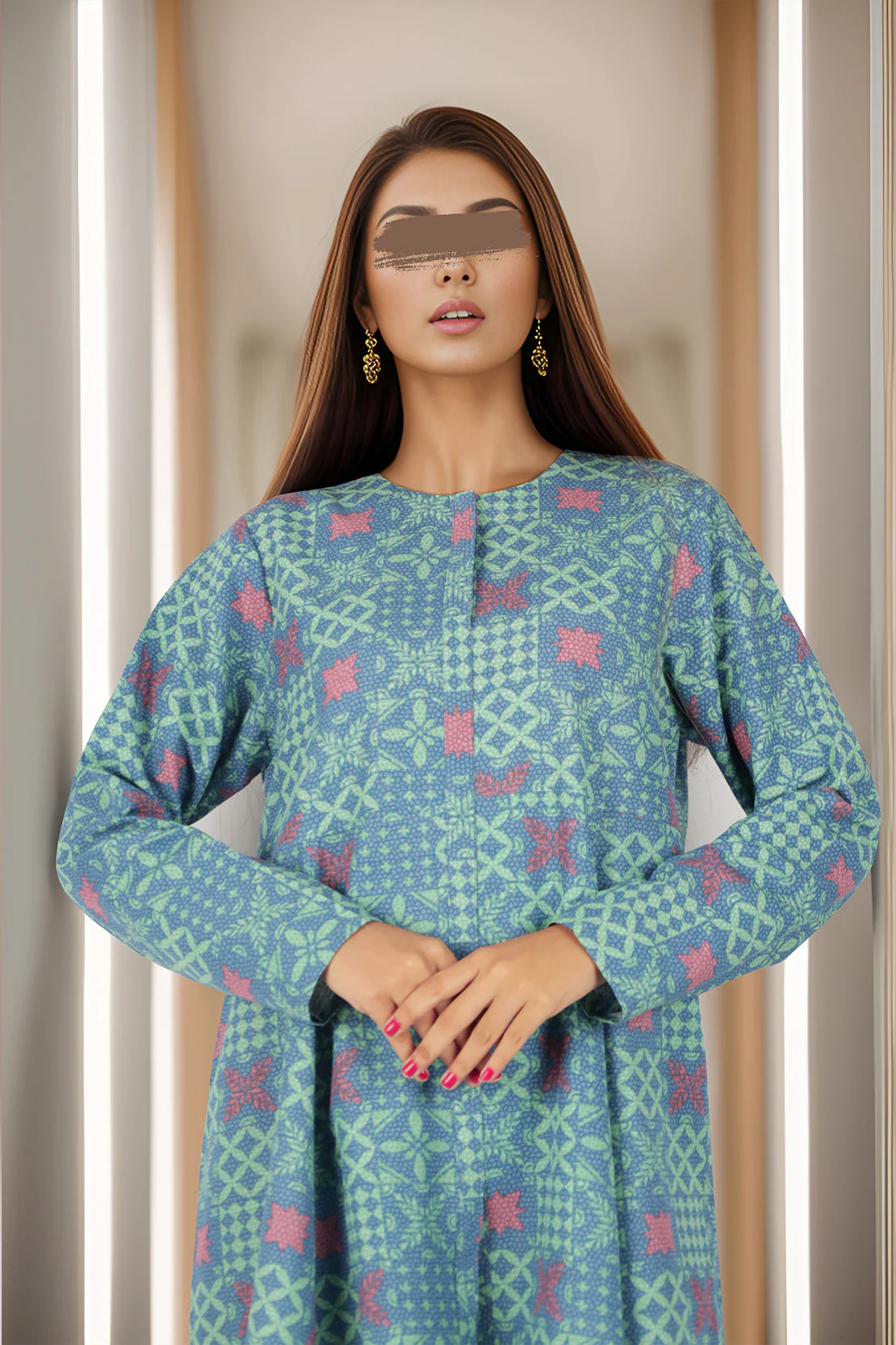 Unstitched Printed Khaddar Viscose 2 Piece (Shirt/Trouser) - Image 2