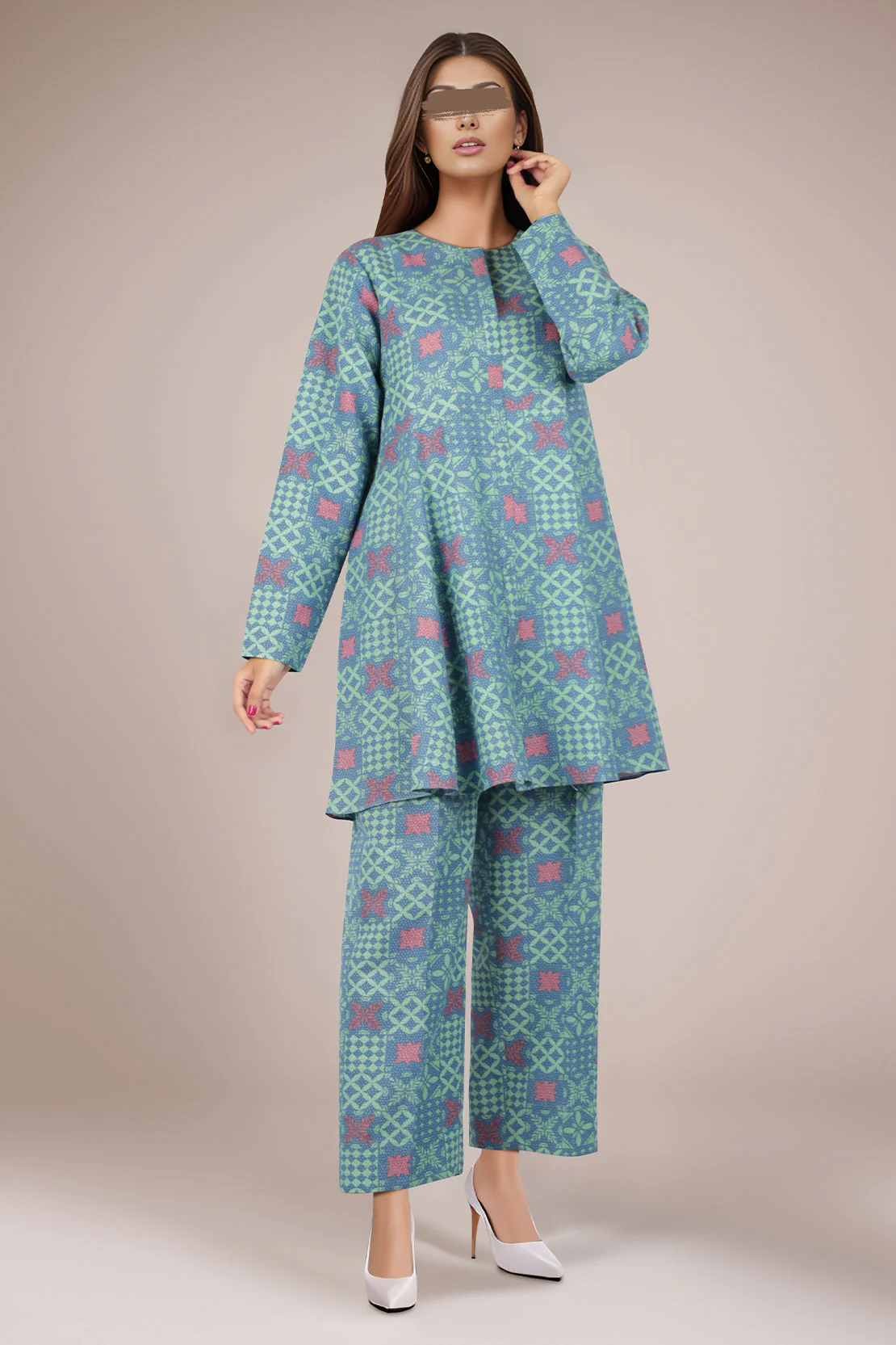 Unstitched Printed Khaddar Viscose 2 Piece (Shirt/Trouser) - Image 3