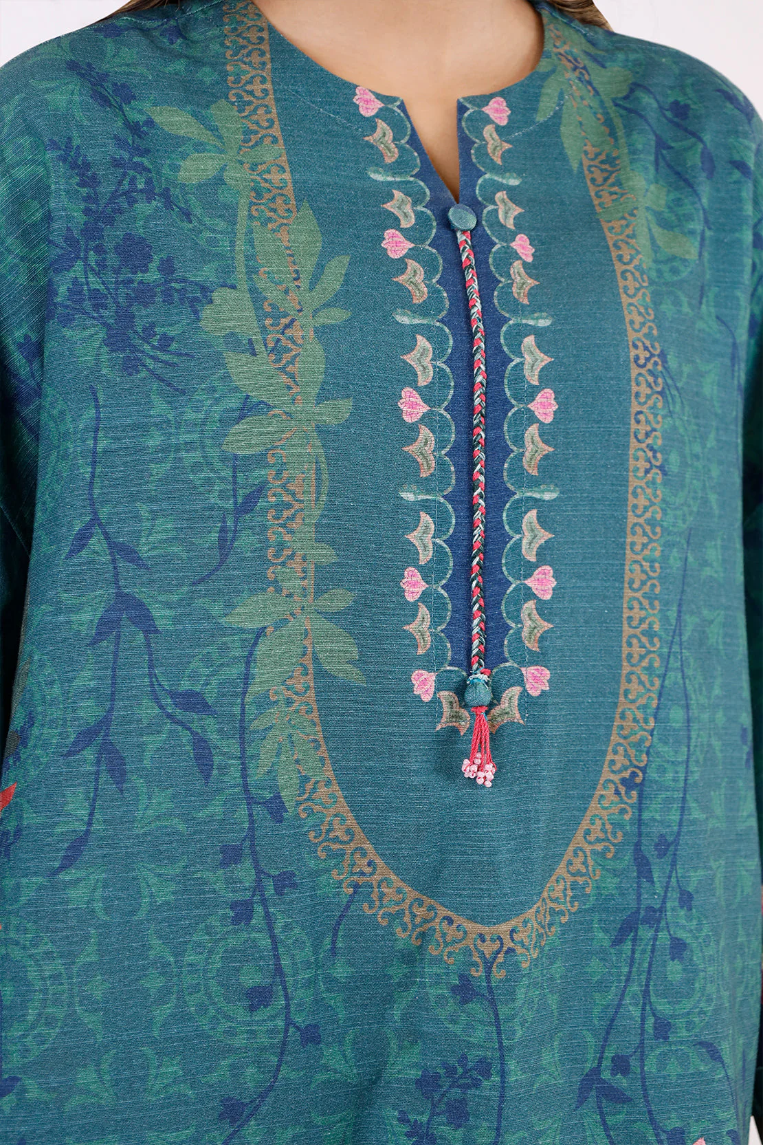 Unstitched Printed Khaddar Viscose 2 Piece (Shirt/Trouser) - Image 5