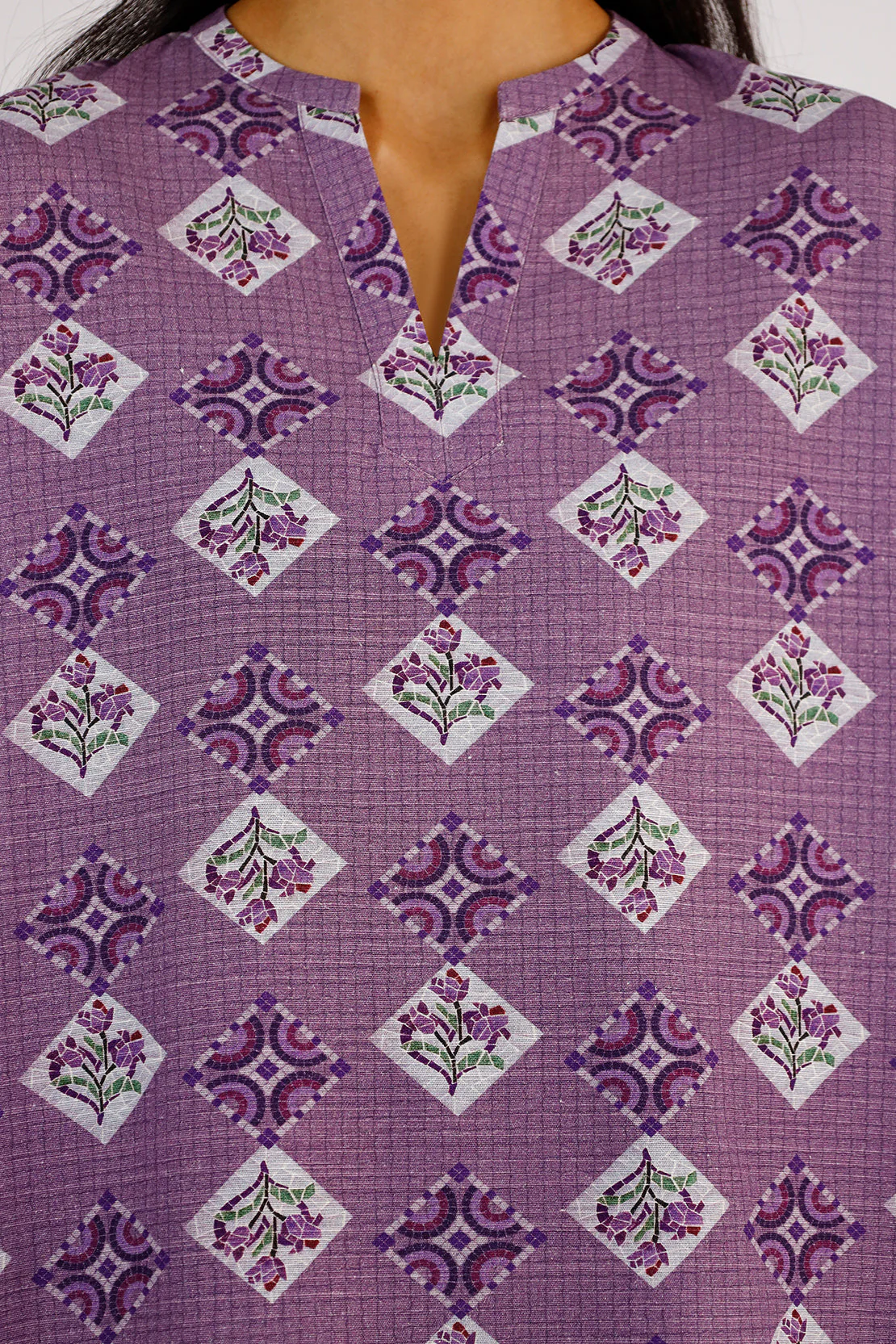 Unstitched Printed Khaddar Viscose 2 Piece (Shirt/Trouser) - Image 3