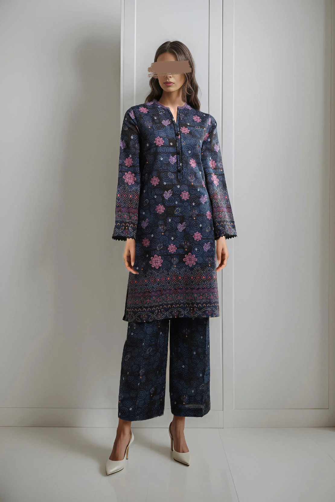 Unstitched Printed Khaddar Viscose 2 Piece (Shirt/Trouser)