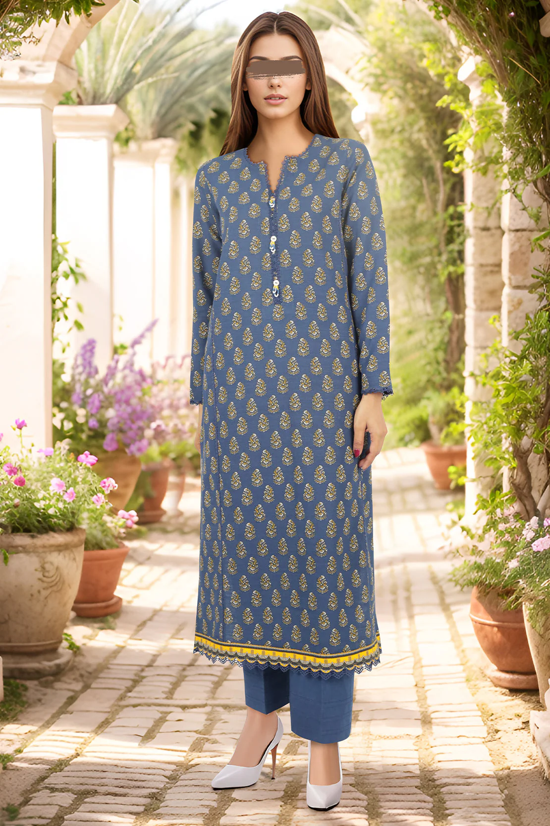Unstitched Printed Khaddar Viscose 3 Piece - Image 2