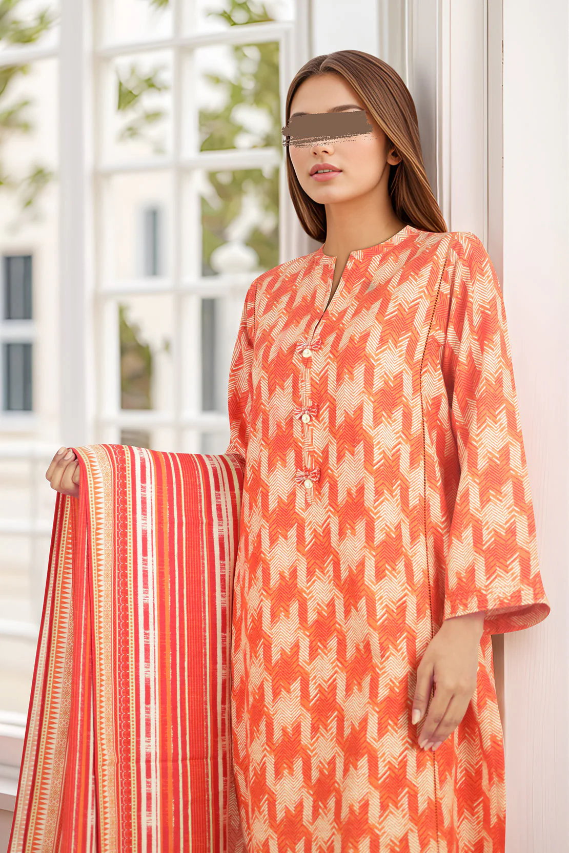 Unstitched Printed Khaddar Viscose 3 Piece - Image 2
