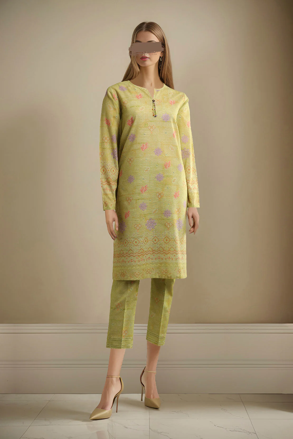 Unstitched Printed Khaddar Viscose Shirt - Image 2