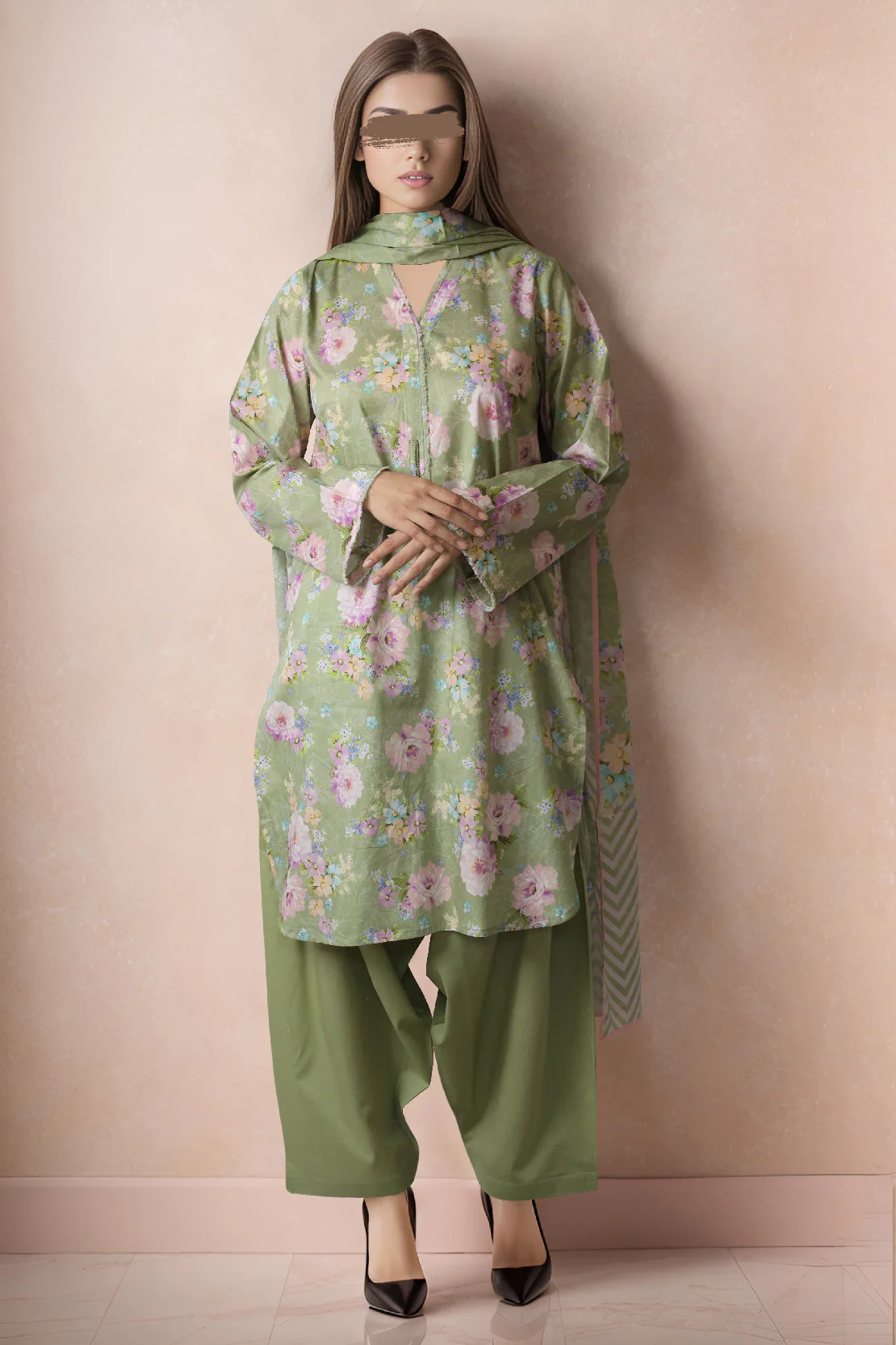 Unstitched Printed Lawn 2 Piaece (Shirt/Dupatta)