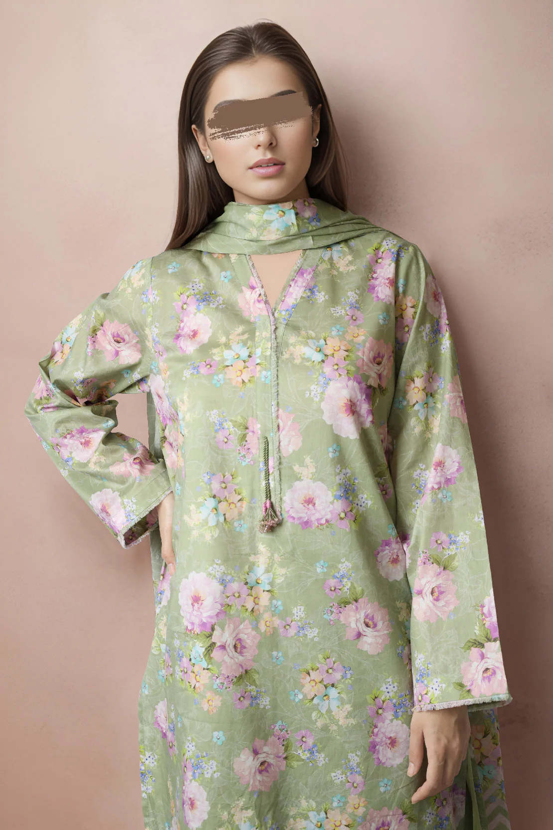 Unstitched Printed Lawn 2 Piaece (Shirt/Dupatta) - Image 2