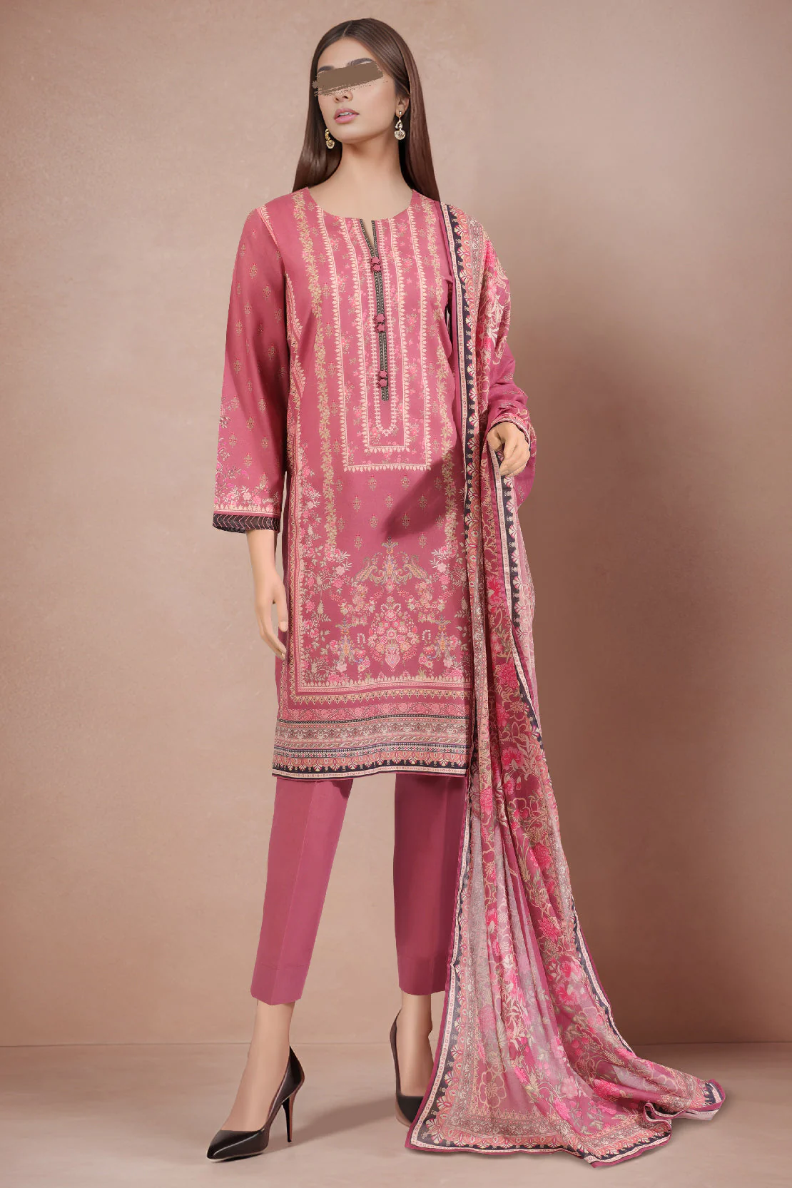 Unstitched Printed Lawn 2 Piece (Shirt/Dupatta)