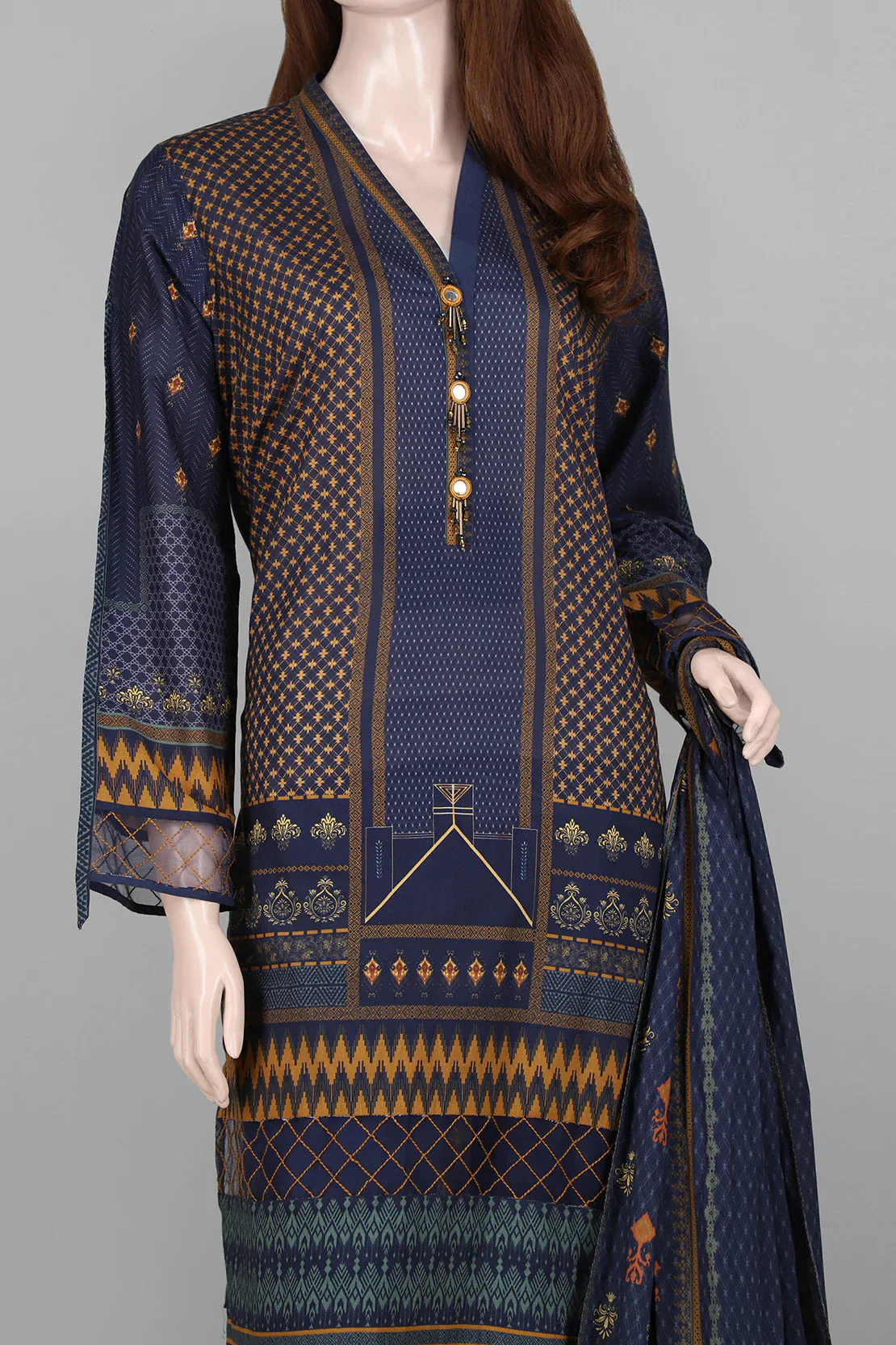 Unstitched Printed Lawn 2 Piece (Shirt/Dupatta) - Image 3