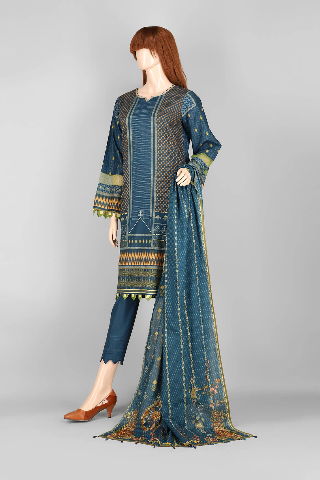 Unstitched Printed Lawn 2 Piece (Shirt/Dupatta) - Image 2
