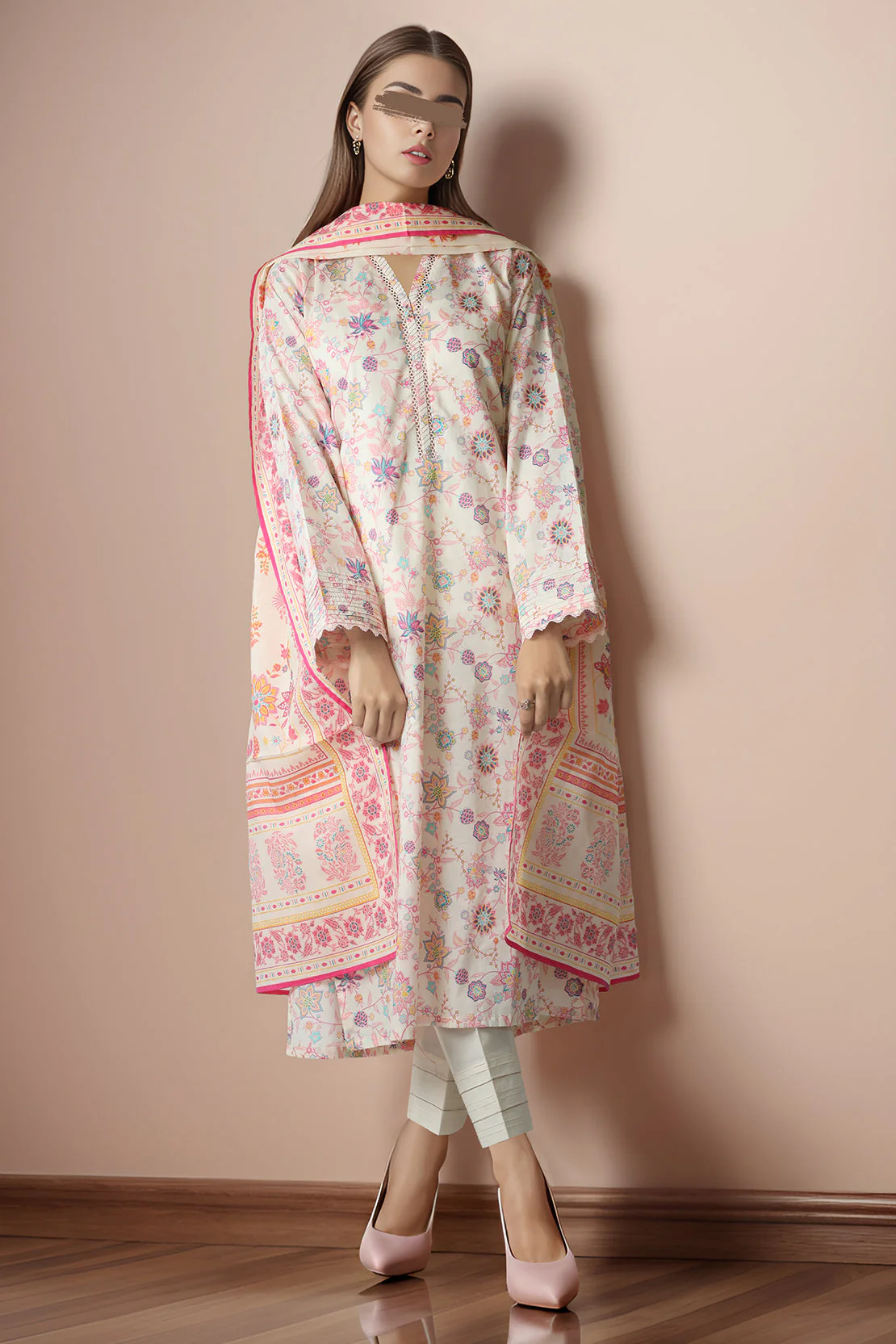 Unstitched Printed Lawn 2 Piece (Shirt/Dupatta) - Image 2