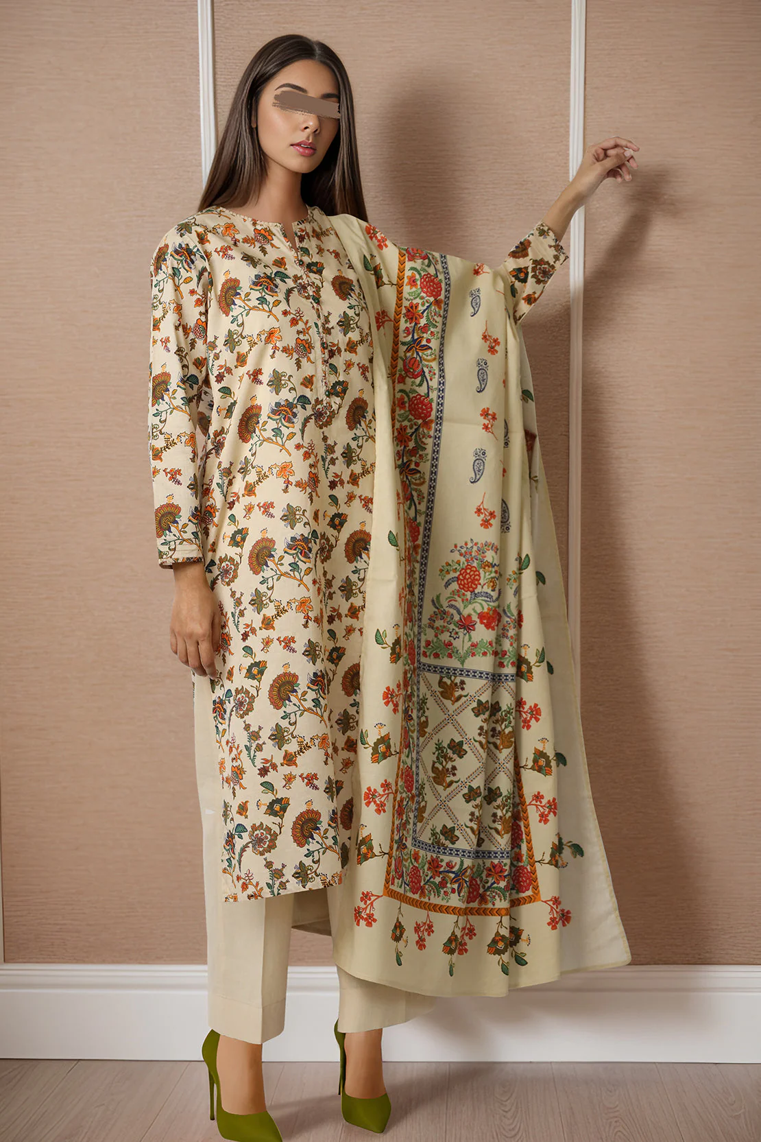 Unstitched Printed Lawn 2 Piece (Shirt/Dupatta) - Image 2
