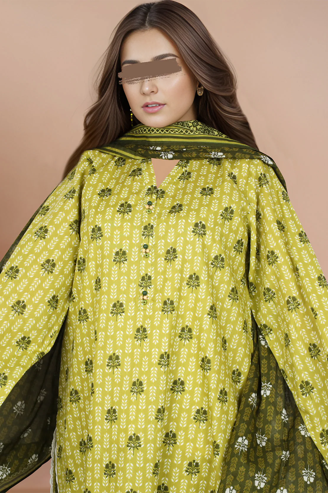 Unstitched Printed Lawn 2 Piece (Shirt/Dupatta) - Image 2