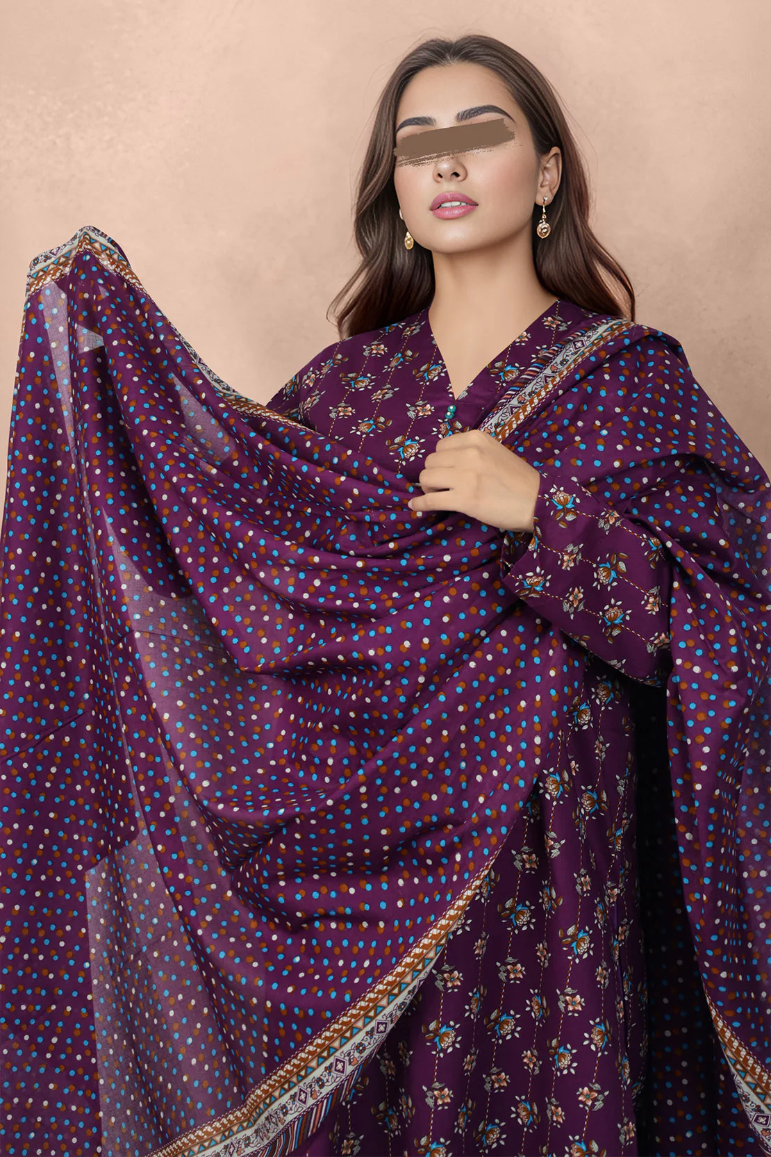 Unstitched Printed Lawn 2 Piece (Shirt/Dupatta) - Image 2