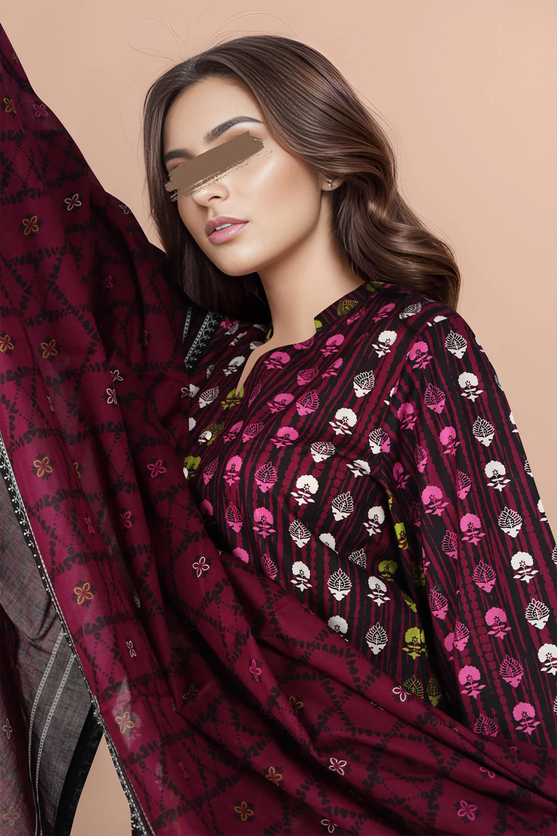 Unstitched Printed Lawn 2 Piece (Shirt/Dupatta) - Image 2