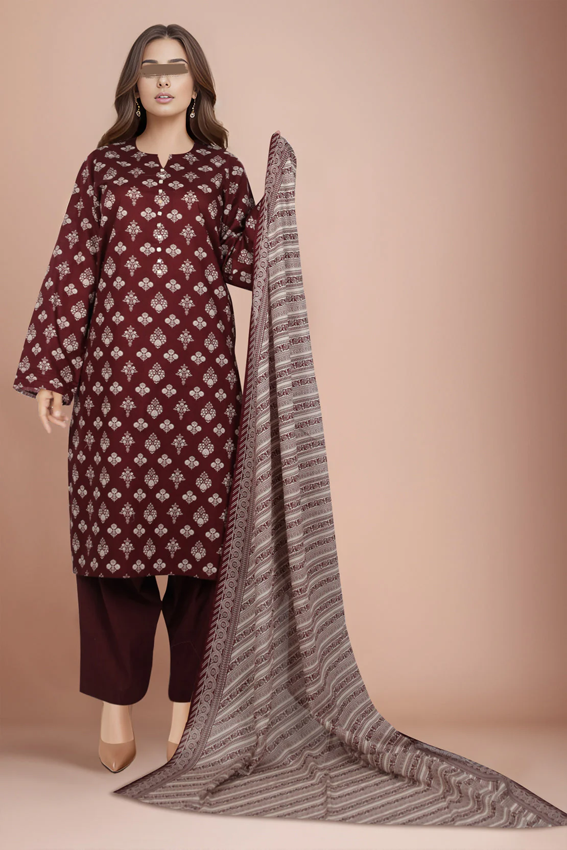 Unstitched Printed Lawn 2 Piece (Shirt/Dupatta)