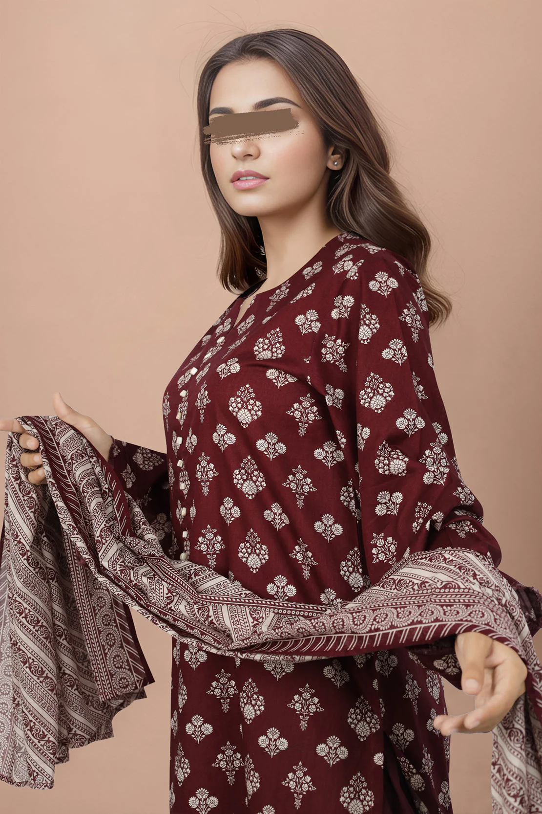 Unstitched Printed Lawn 2 Piece (Shirt/Dupatta) - Image 2