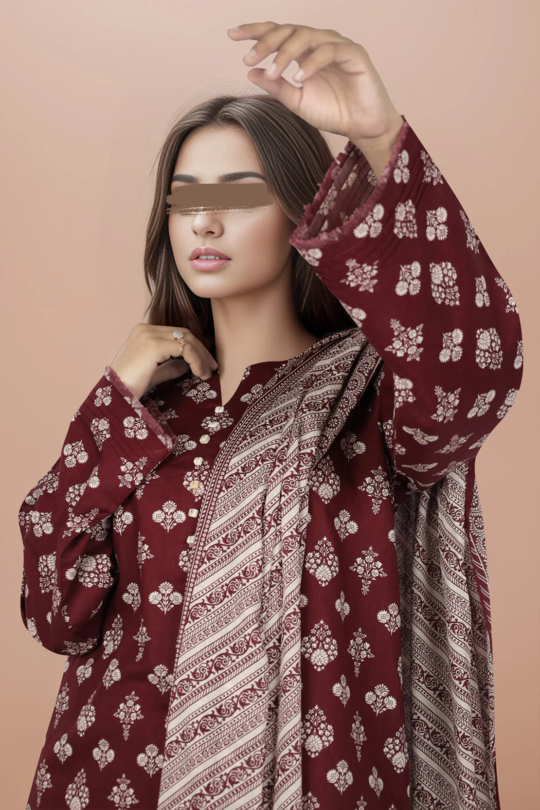 Unstitched Printed Lawn 2 Piece (Shirt/Dupatta) - Image 3