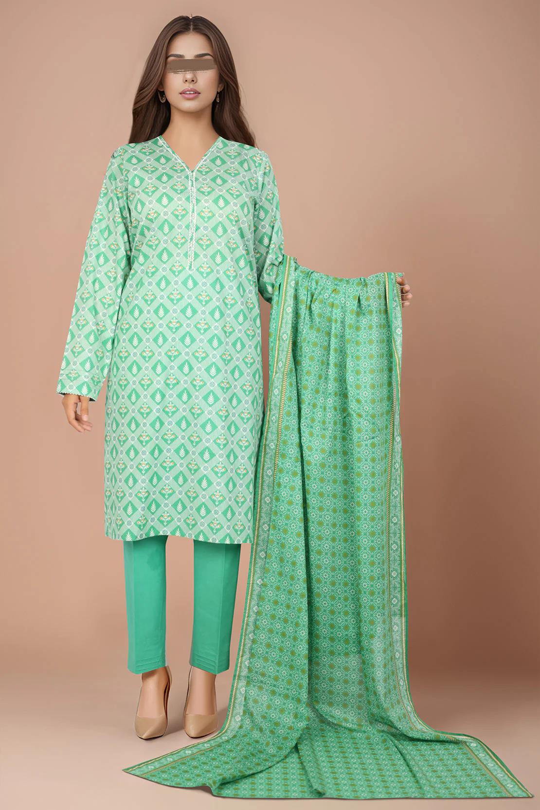 Unstitched Printed Lawn 2 Piece (Shirt/Dupatta) - Image 3