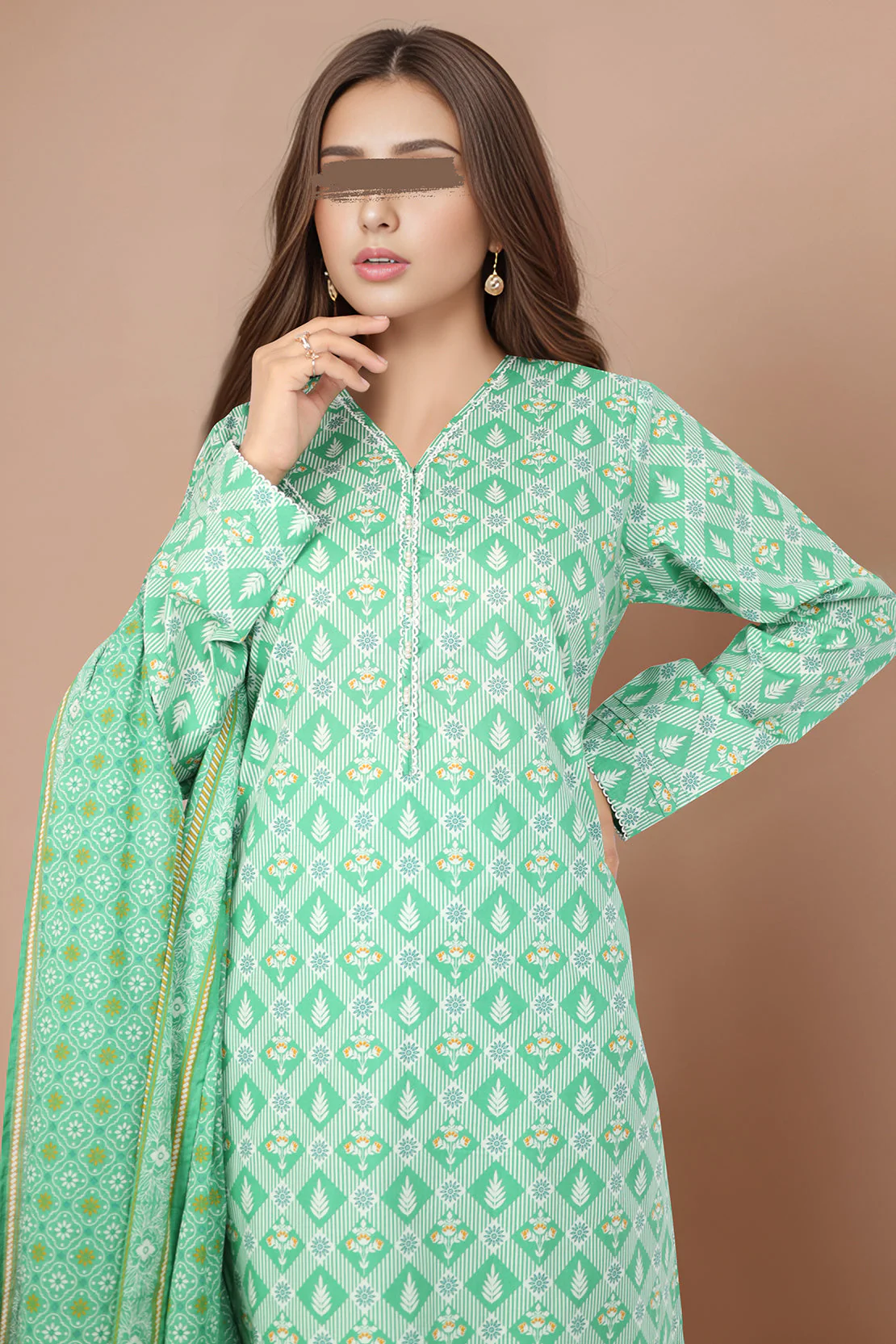 Unstitched Printed Lawn 2 Piece (Shirt/Dupatta) - Image 5