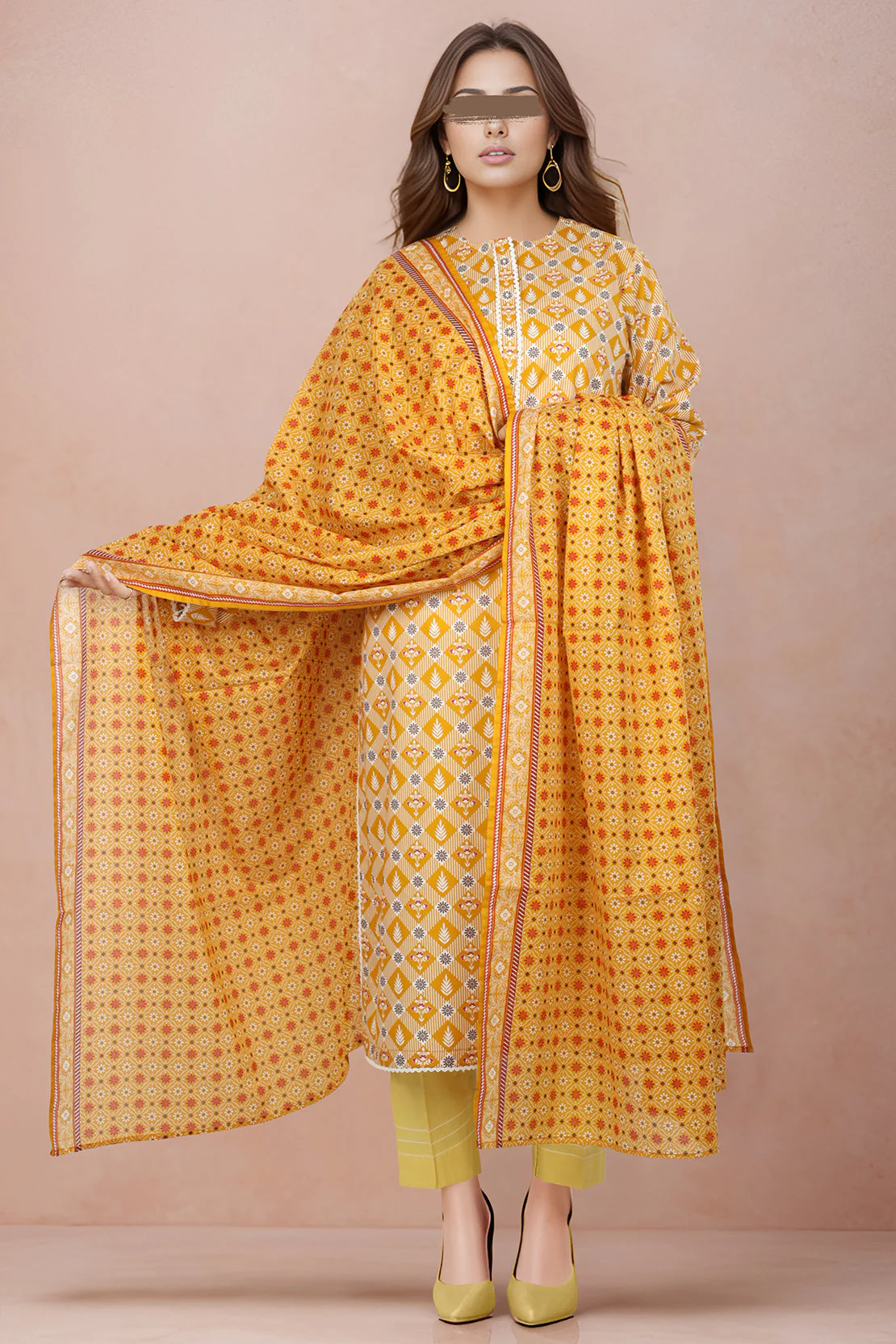 Unstitched Printed Lawn 2 Piece (Shirt/Dupatta) - Image 4