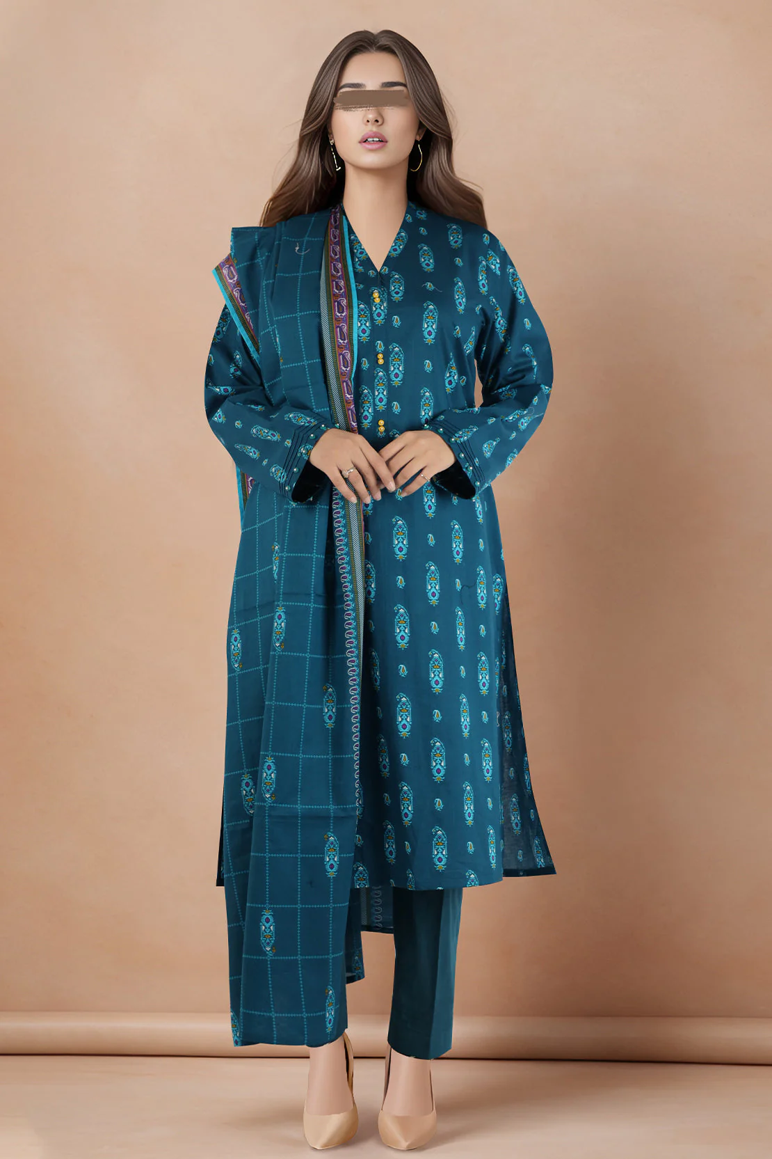 Unstitched Printed Lawn 2 Piece (Shirt/Dupatta)