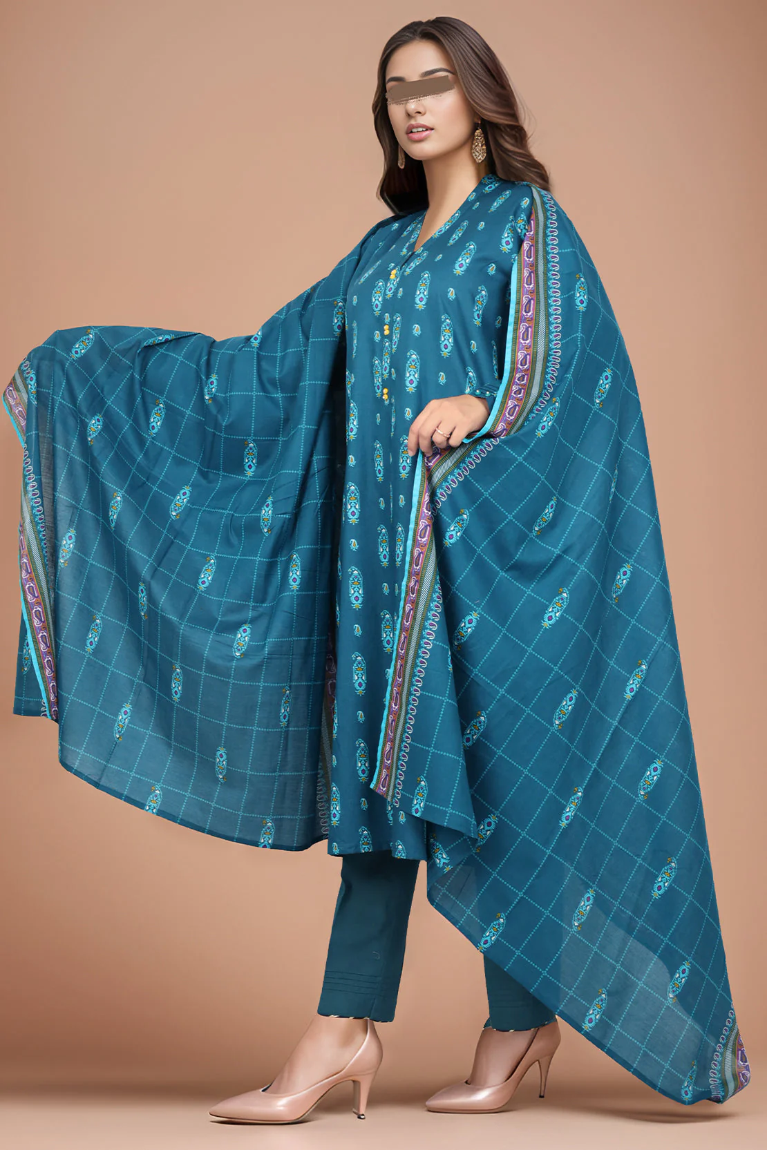 Unstitched Printed Lawn 2 Piece (Shirt/Dupatta) - Image 2