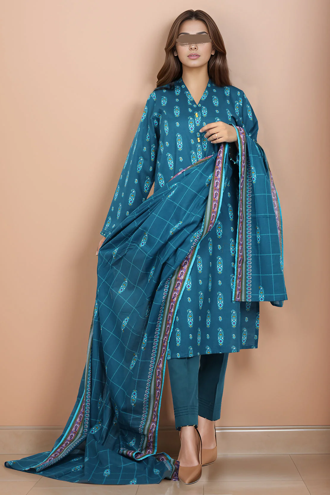 Unstitched Printed Lawn 2 Piece (Shirt/Dupatta) - Image 3