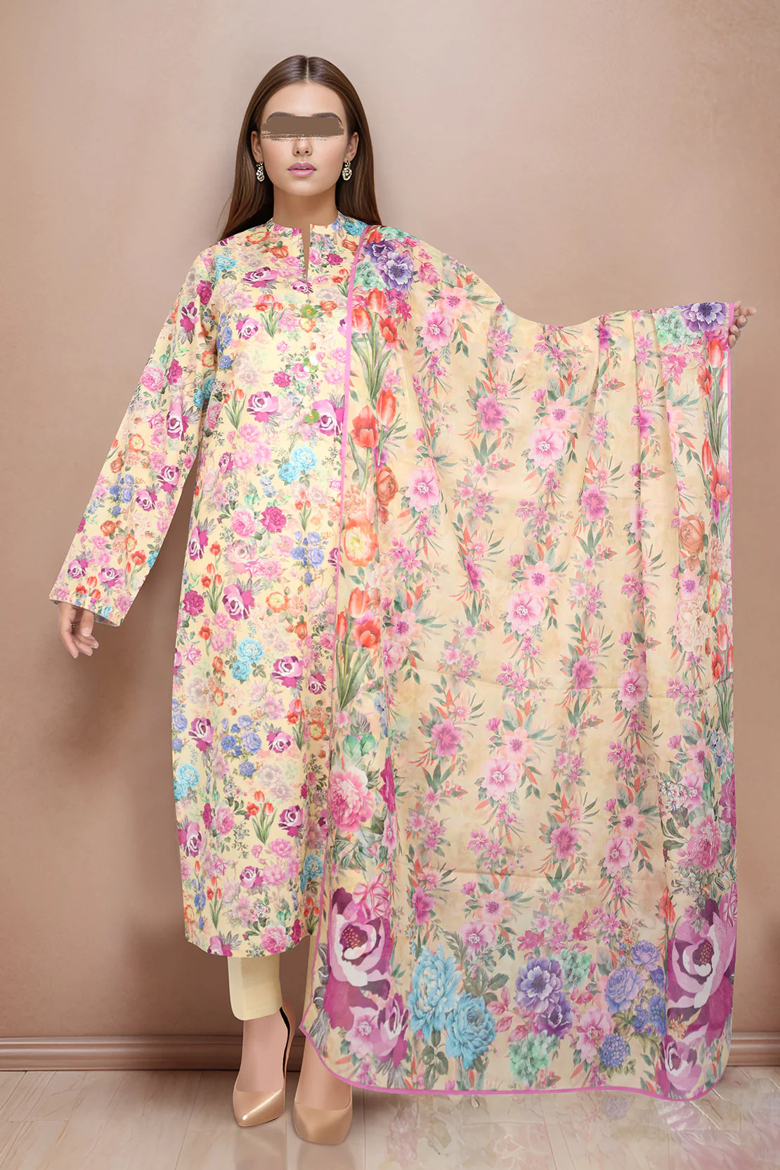 Unstitched Printed Lawn 2 Piece (Shirt/Dupatta) - Image 2