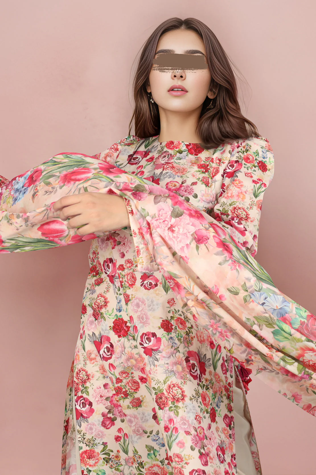 Unstitched Printed Lawn 2 Piece (Shirt/Dupatta) - Image 3