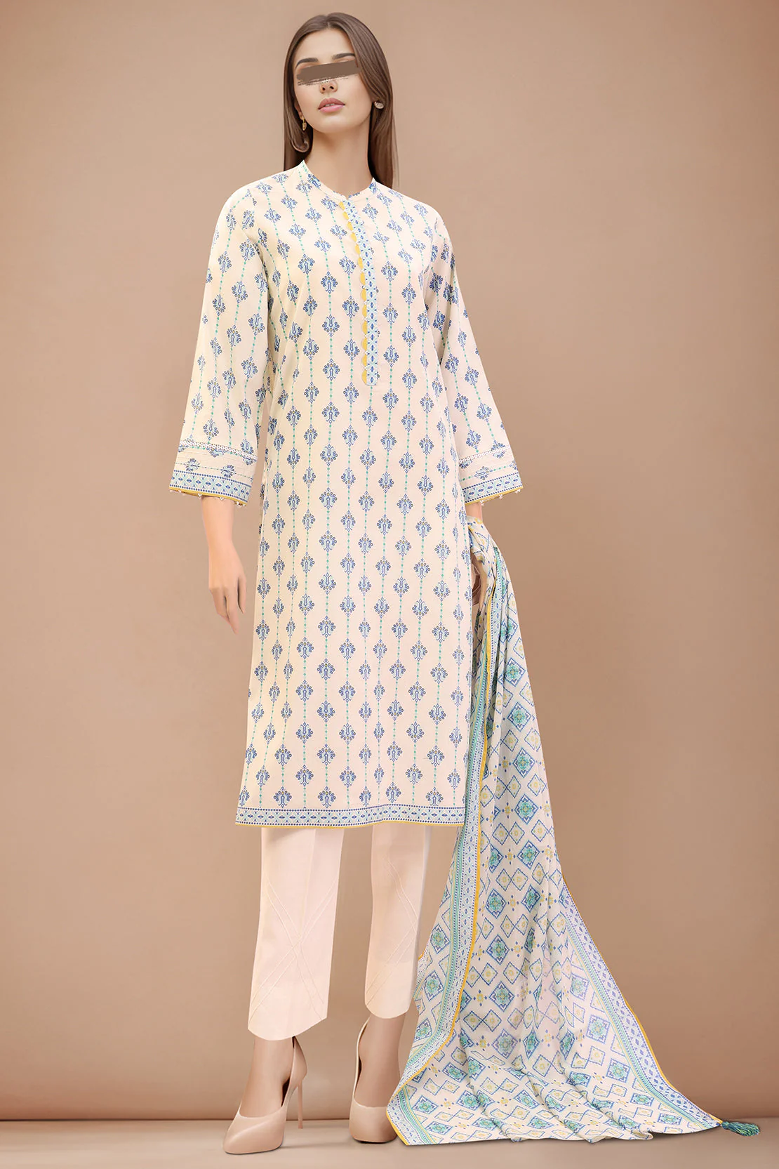 Unstitched Printed Lawn 2 Piece (Shirt/Dupatta)