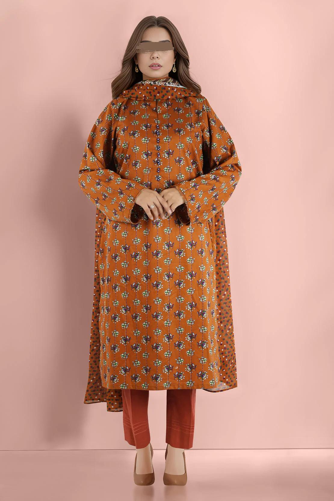 Unstitched Printed Lawn 2 Piece (Shirt/Dupatta) - Image 2