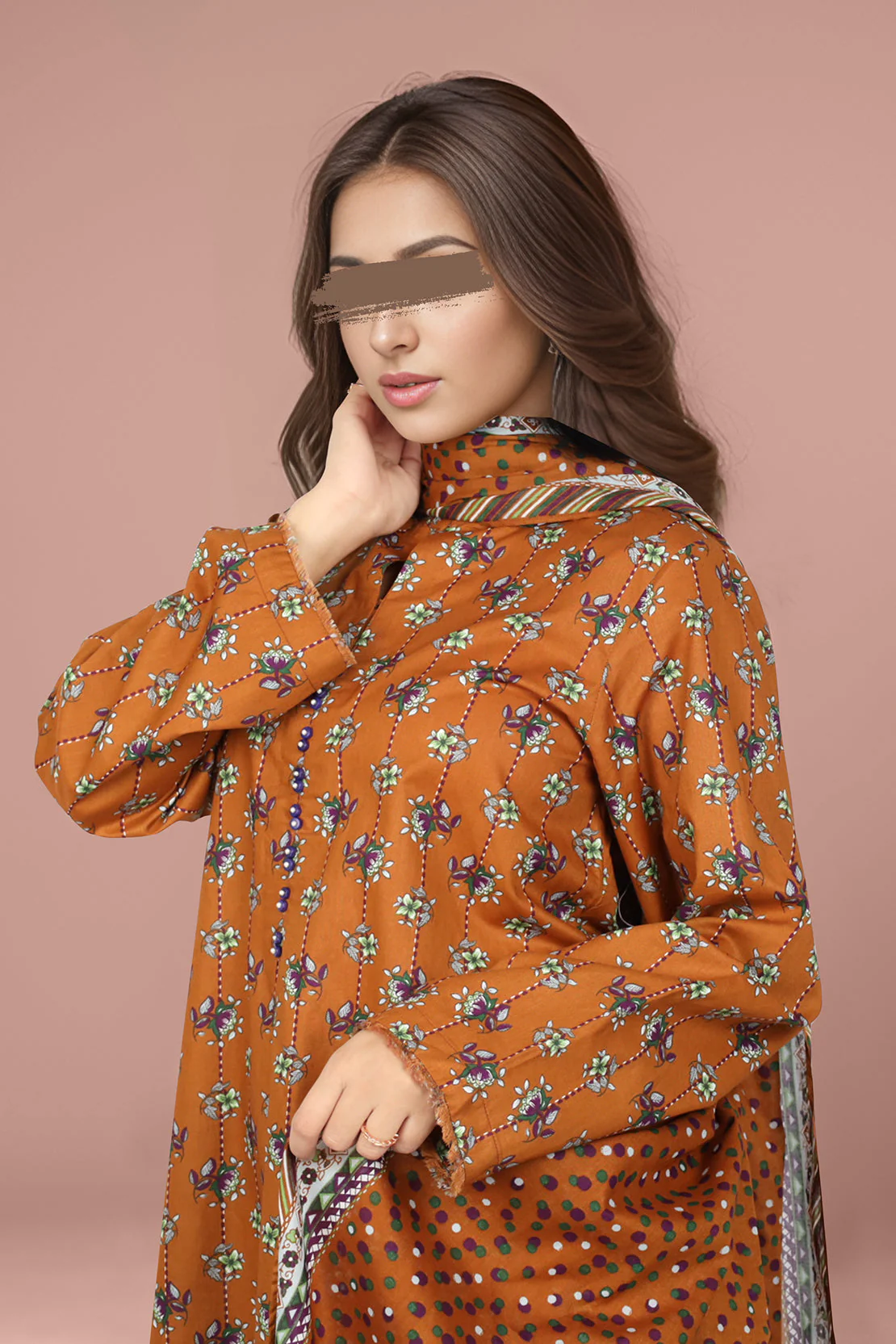 Unstitched Printed Lawn 2 Piece (Shirt/Dupatta) - Image 3