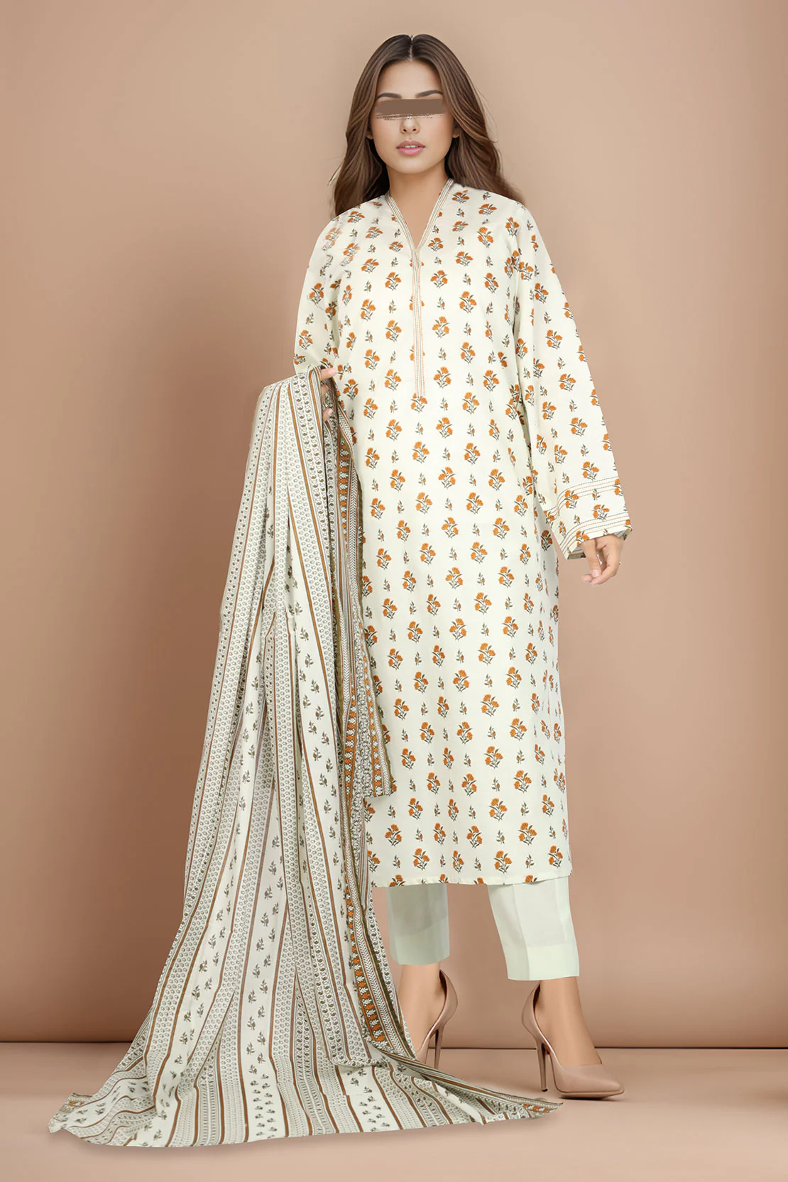 Unstitched Printed Lawn 2 Piece (Shirt/Dupatta) - Image 2