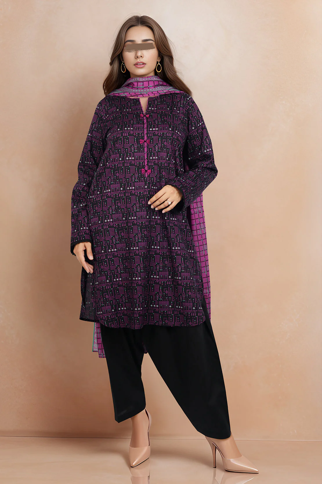 Unstitched Printed Lawn 2 Piece (Shirt/Dupatta) - Image 2