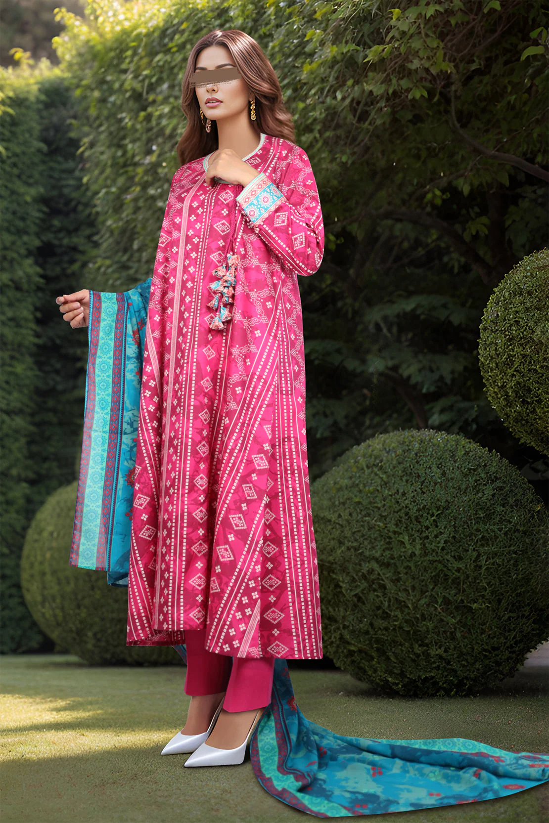 Unstitched Printed Lawn 2 Piece (Shirt/Dupatta) - Image 3