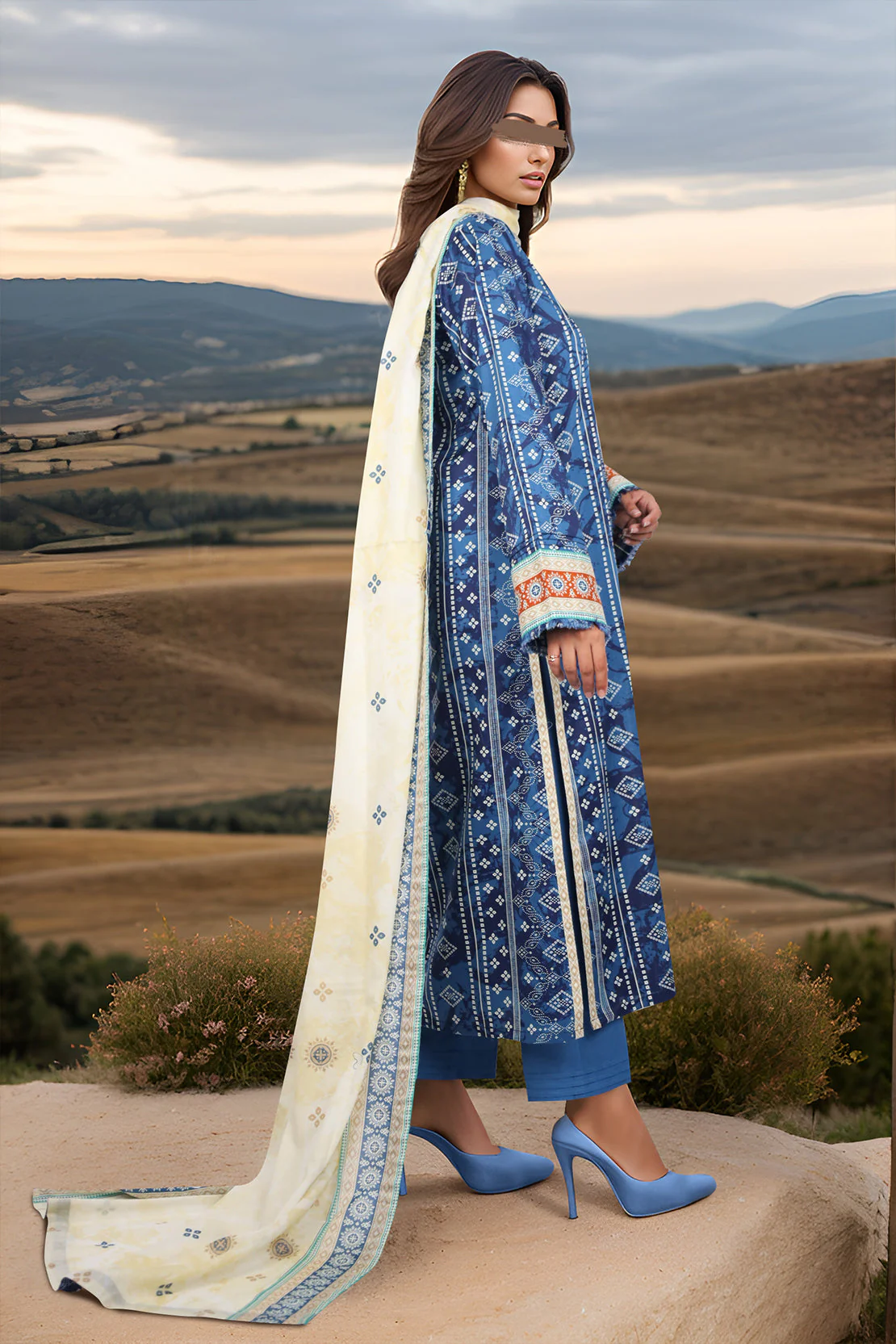 Unstitched Printed Lawn 2 Piece (Shirt/Dupatta) - Image 2