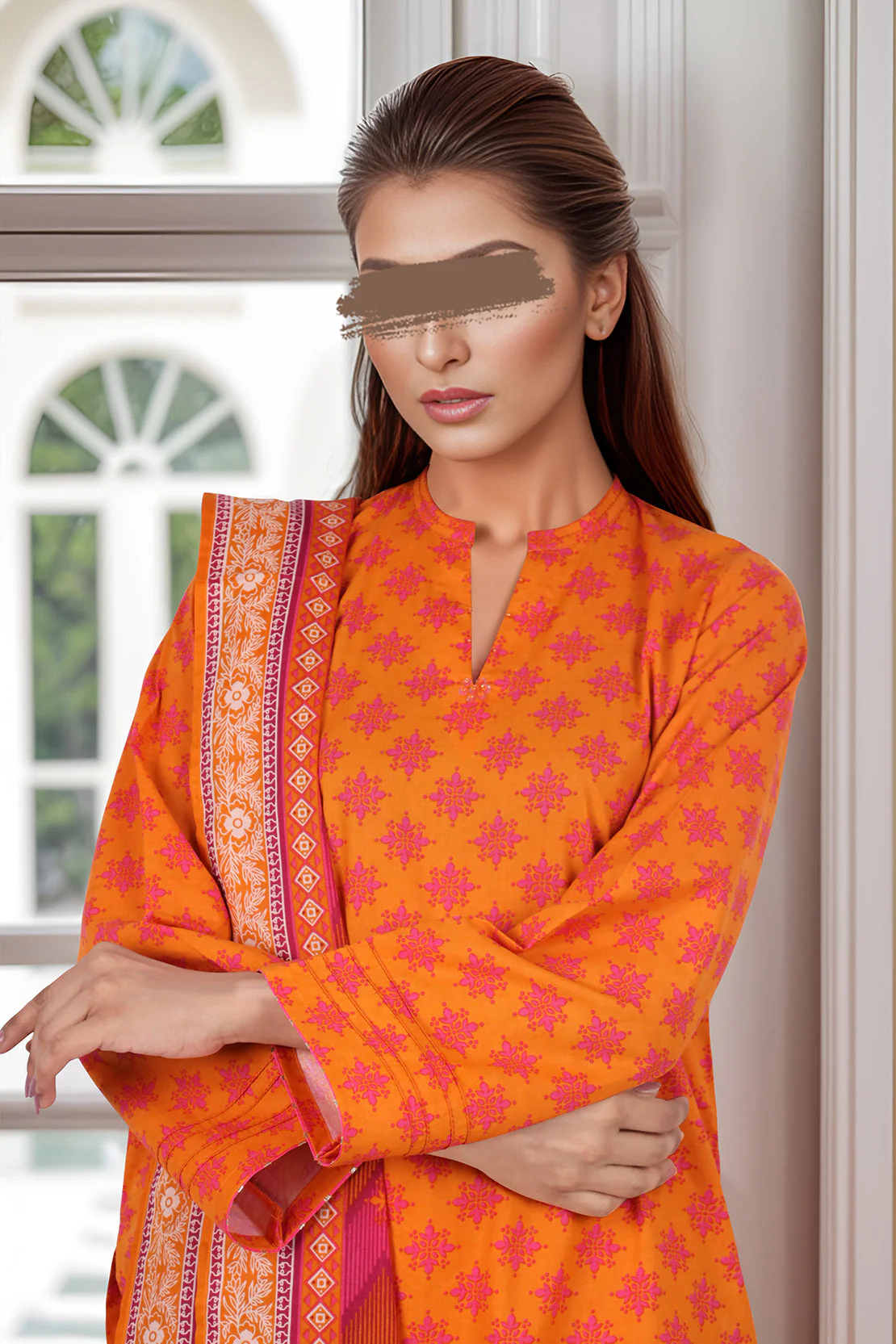 Unstitched Printed Lawn 2 Piece (Shirt/Dupatta) - Image 2