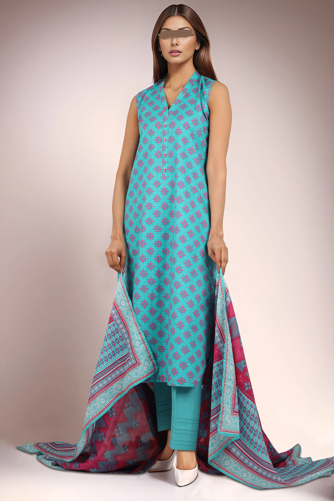 Unstitched Printed Lawn 2 Piece (Shirt/Dupatta) - Image 3