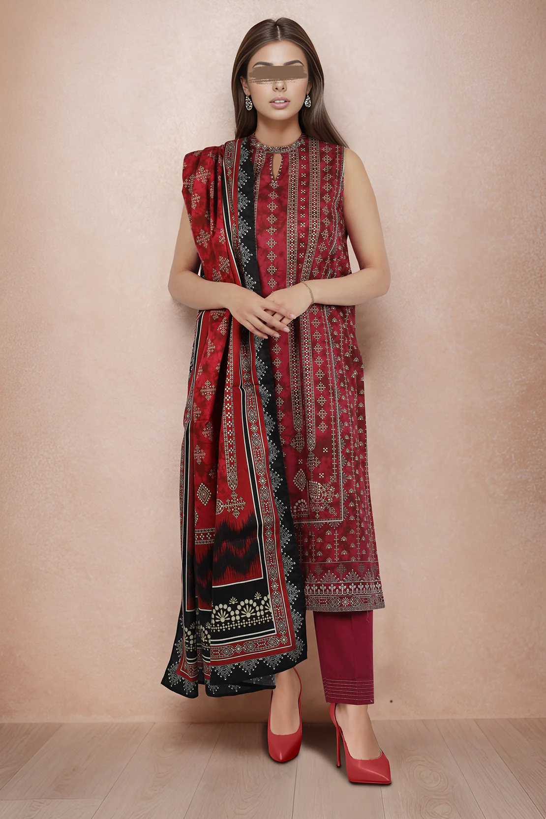 Unstitched Printed Lawn 2 Piece (Shirt/Dupatta)