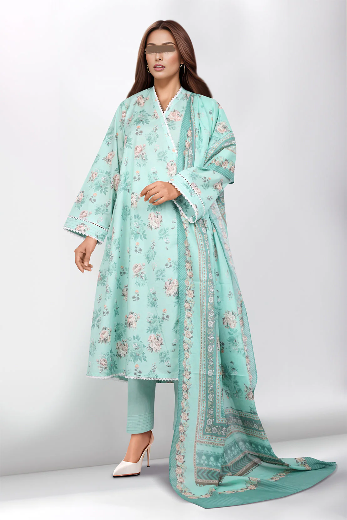 Unstitched Printed Lawn 2 Piece (Shirt/Dupatta) - Image 2
