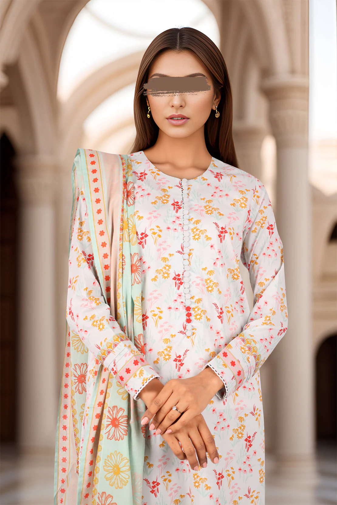 Unstitched Printed Lawn 2 Piece (Shirt/Dupatta) - Image 2