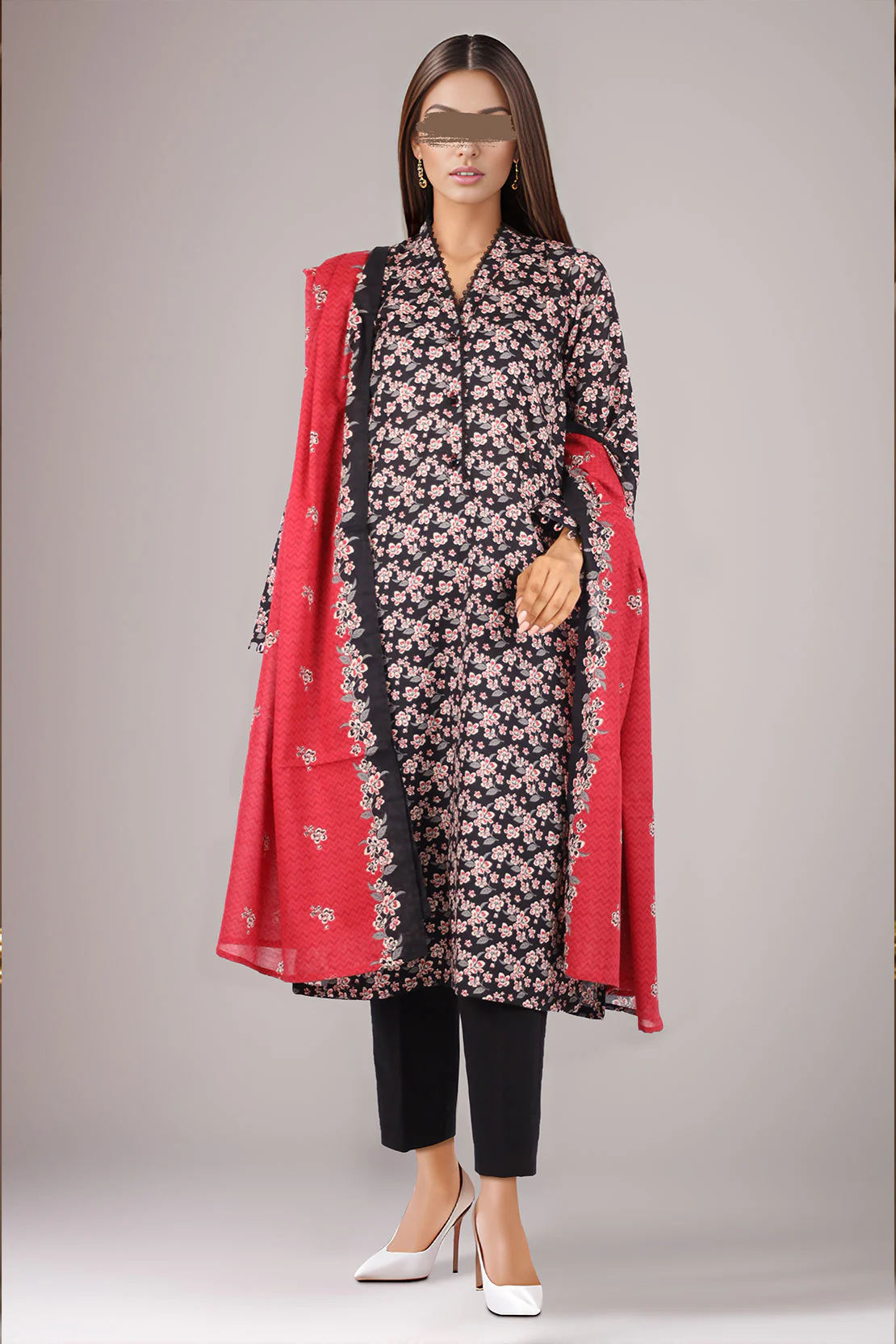Unstitched Printed Lawn 2 Piece (Shirt/Dupatta)